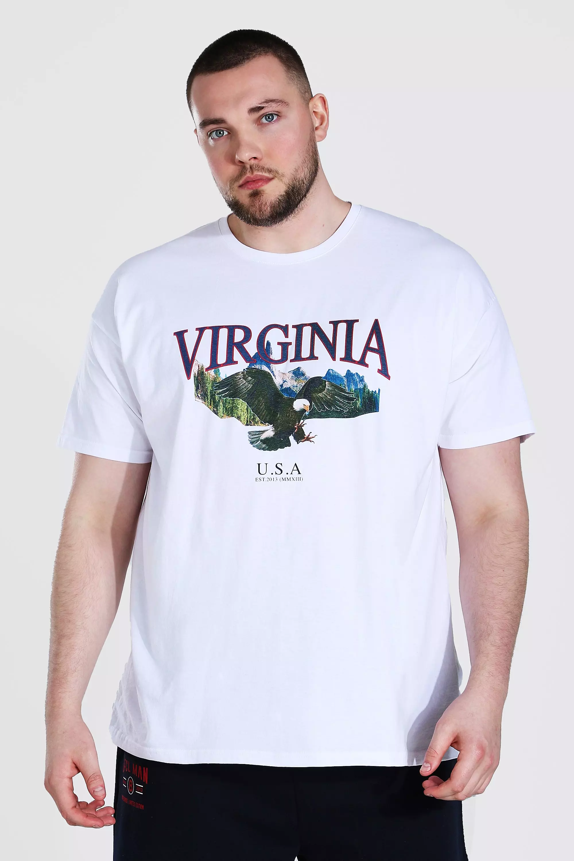 Grande taille T shirt Virginia USA boohooMAN FR