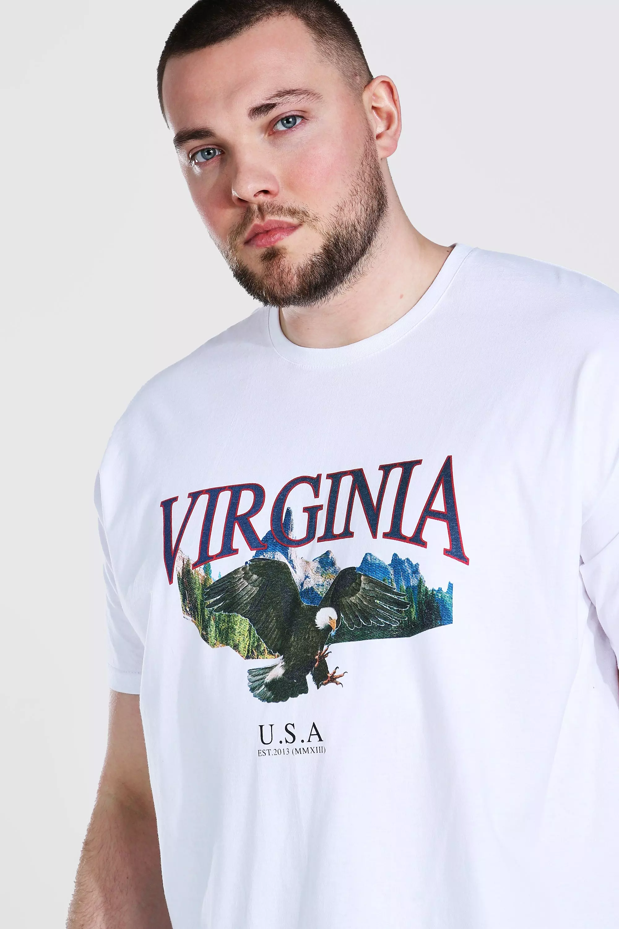 Grande taille T shirt Virginia USA boohooMAN FR