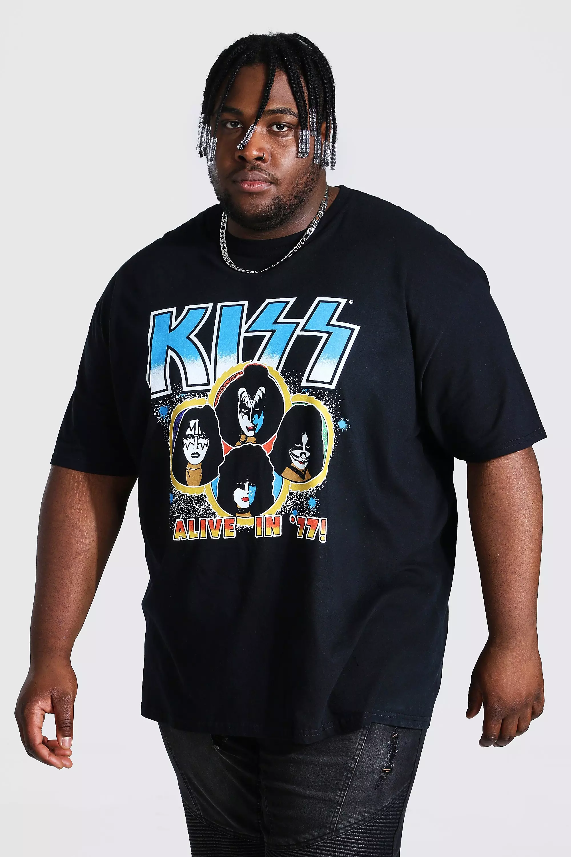 Kiss ALIVE IN 77 Mens XXL T-shirt Black