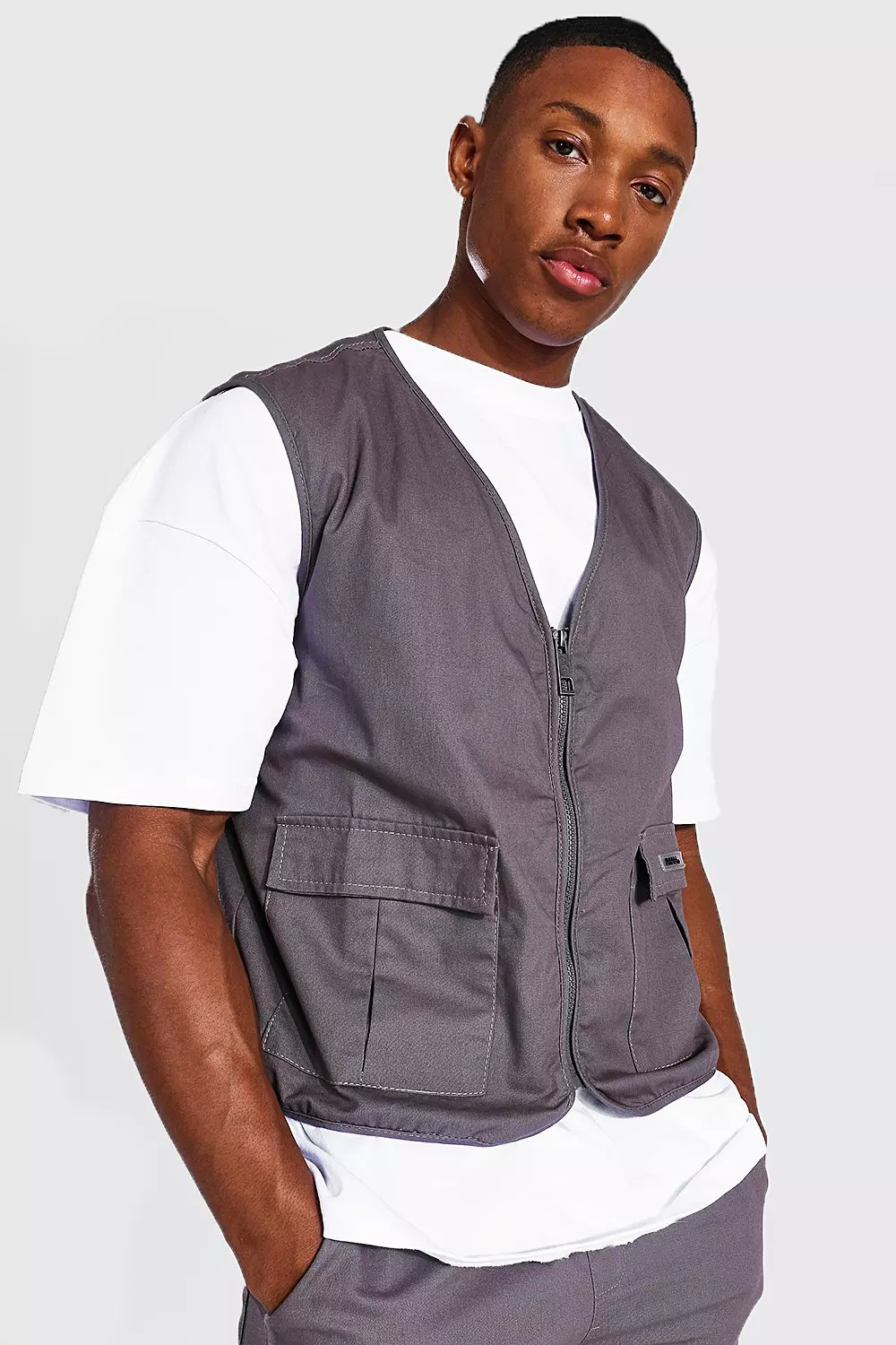 Boohooman hot sale utility vest