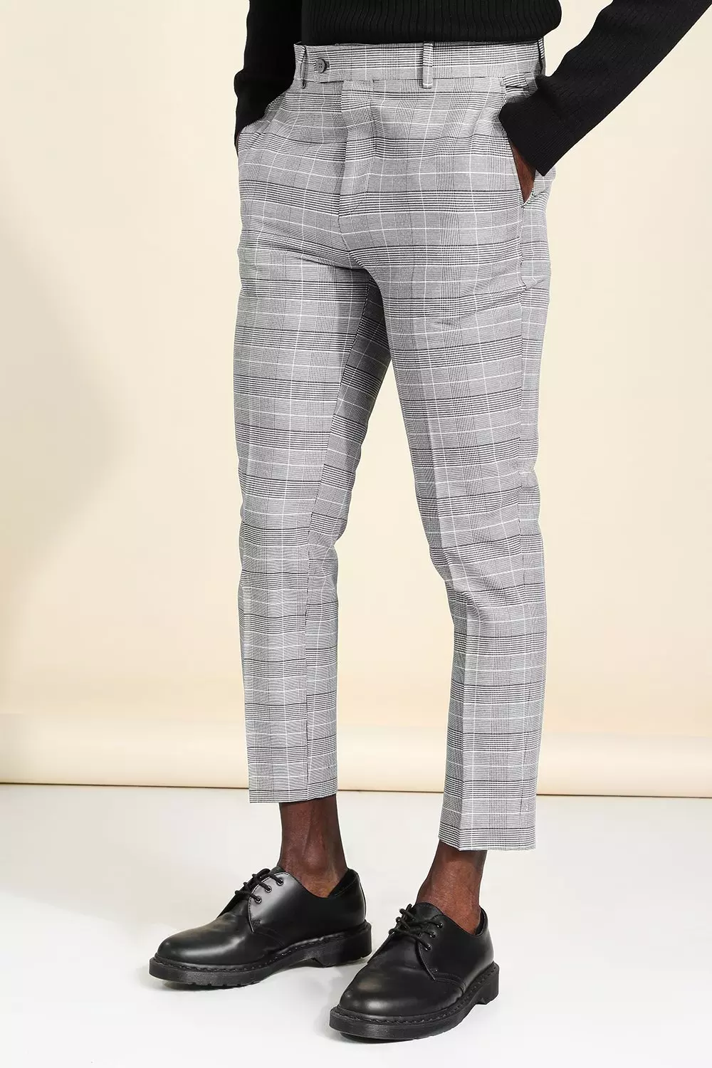 Mens smart hot sale cropped trousers