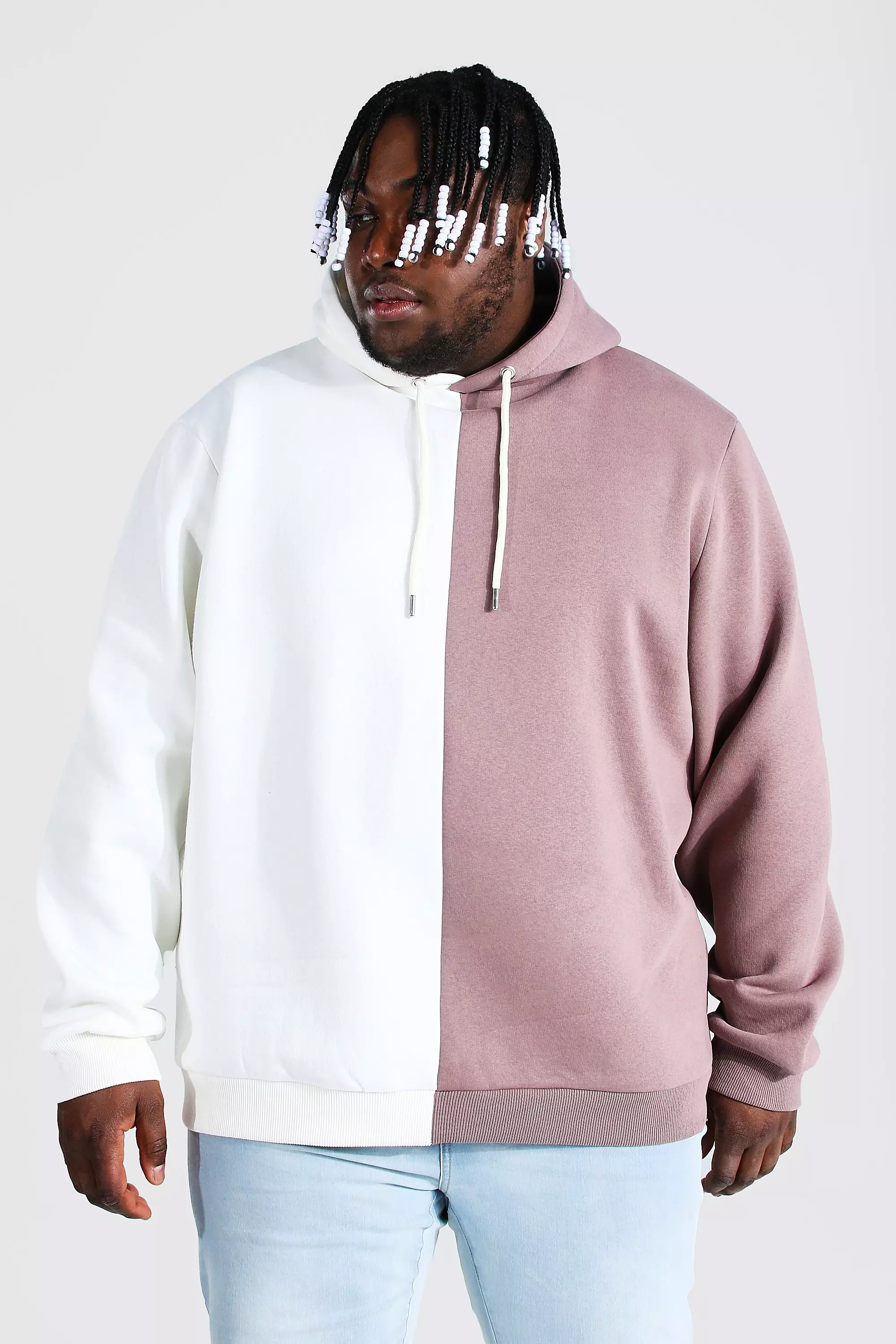 Half and half sales color hoodie