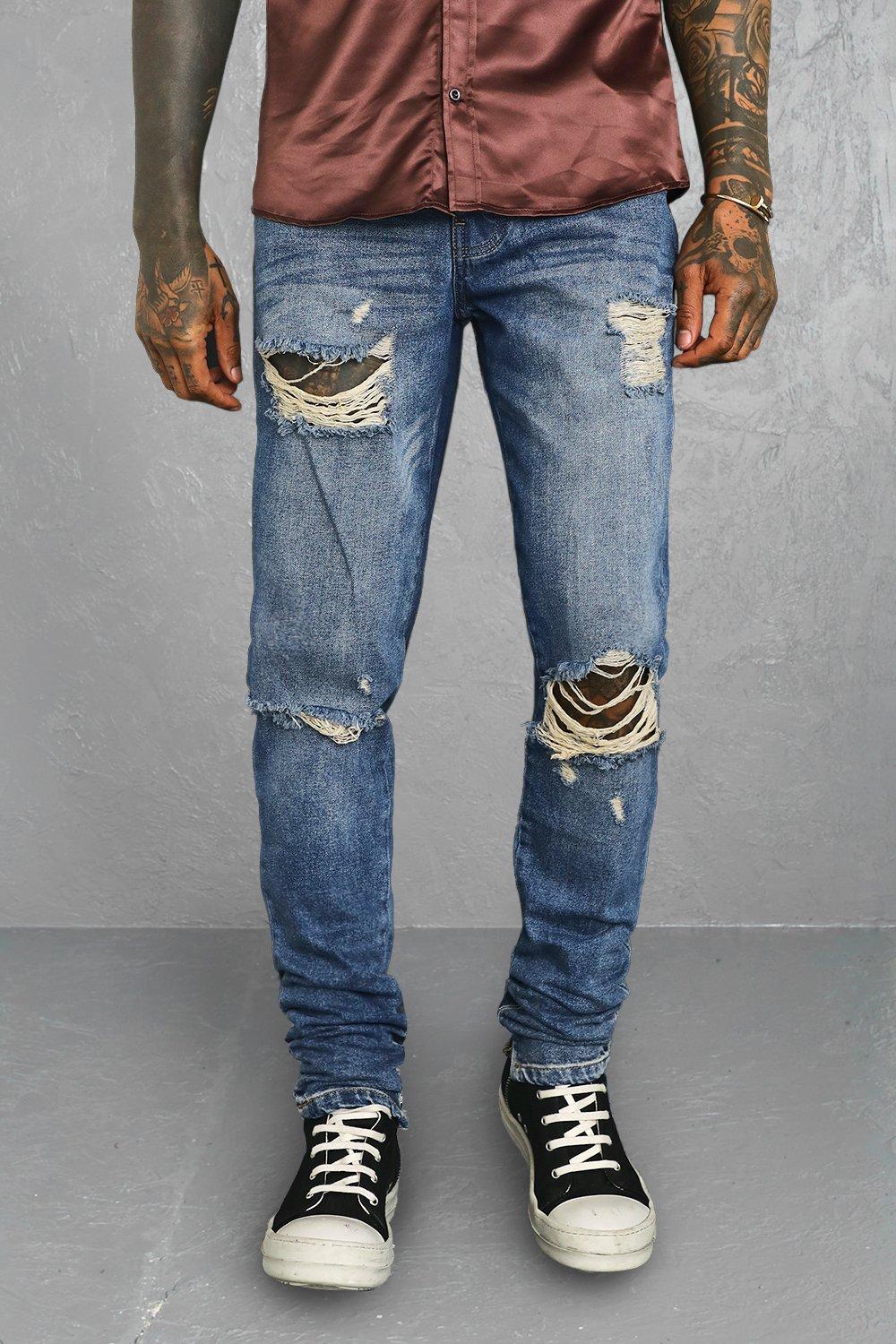 tapered stacked jeans