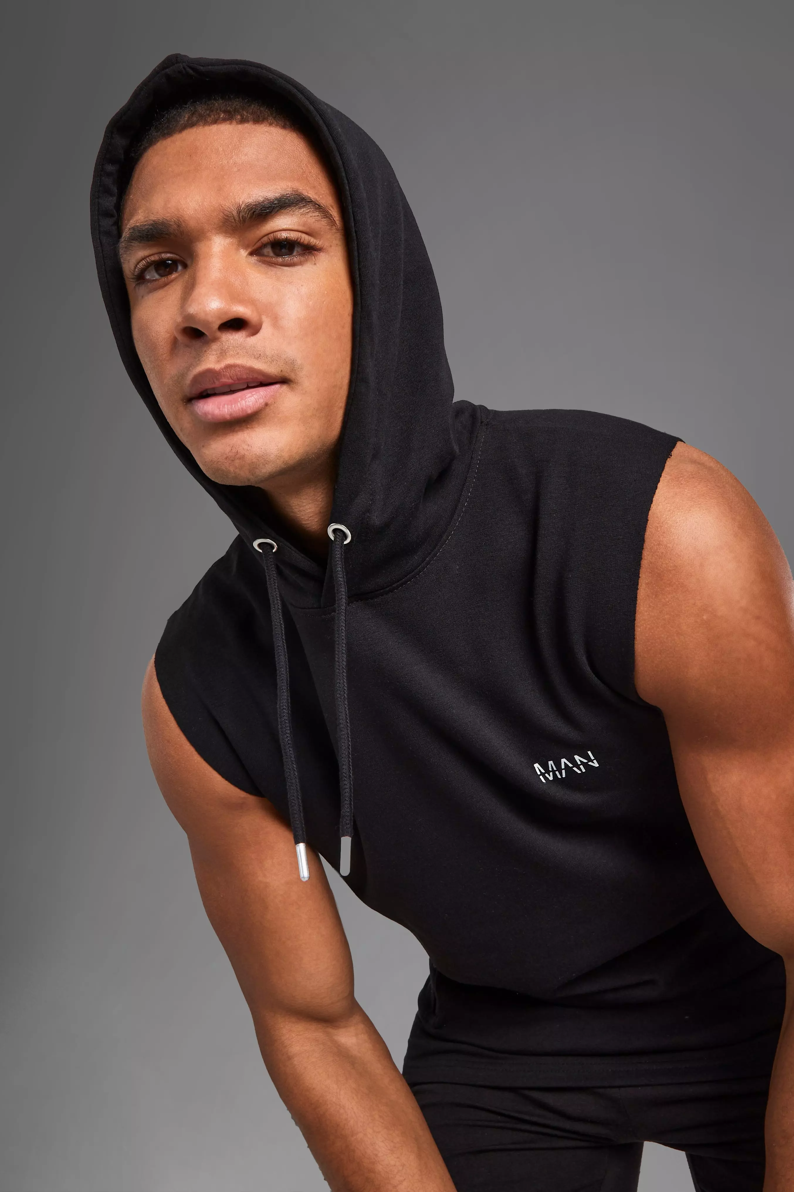 Sleeveless clearance gym hoodie