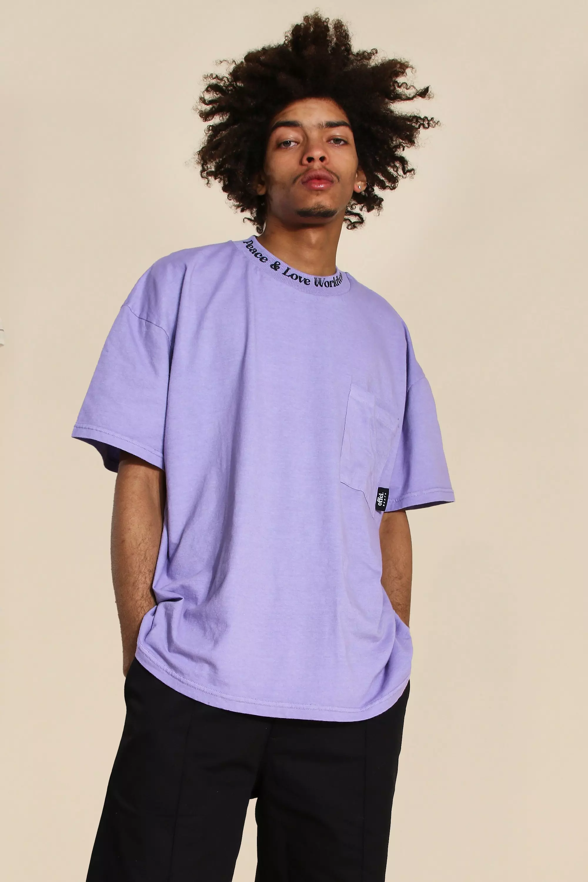 Oversized Worldwide High Neck Washed T shirt