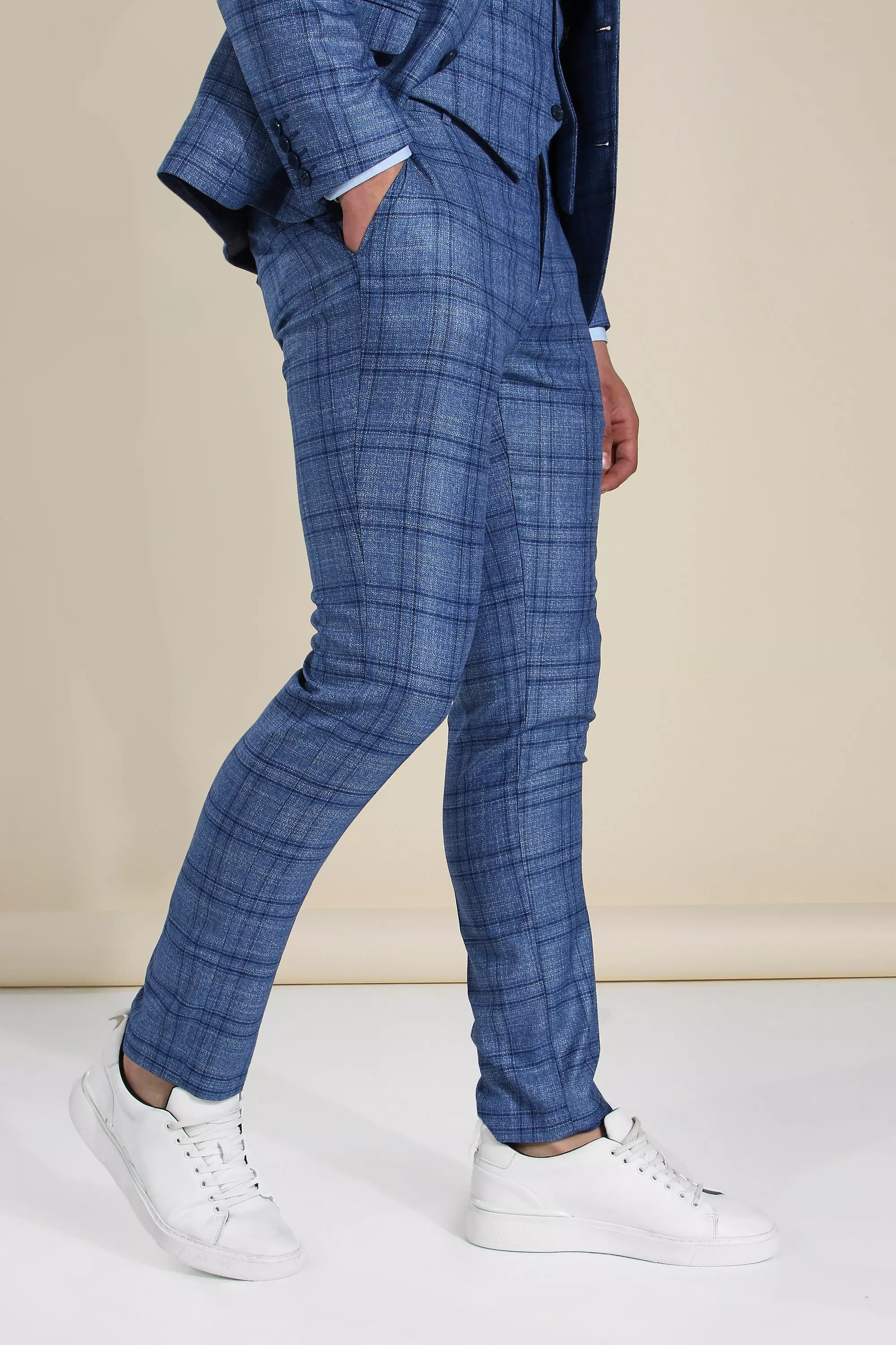 Skinny checked trousers store mens