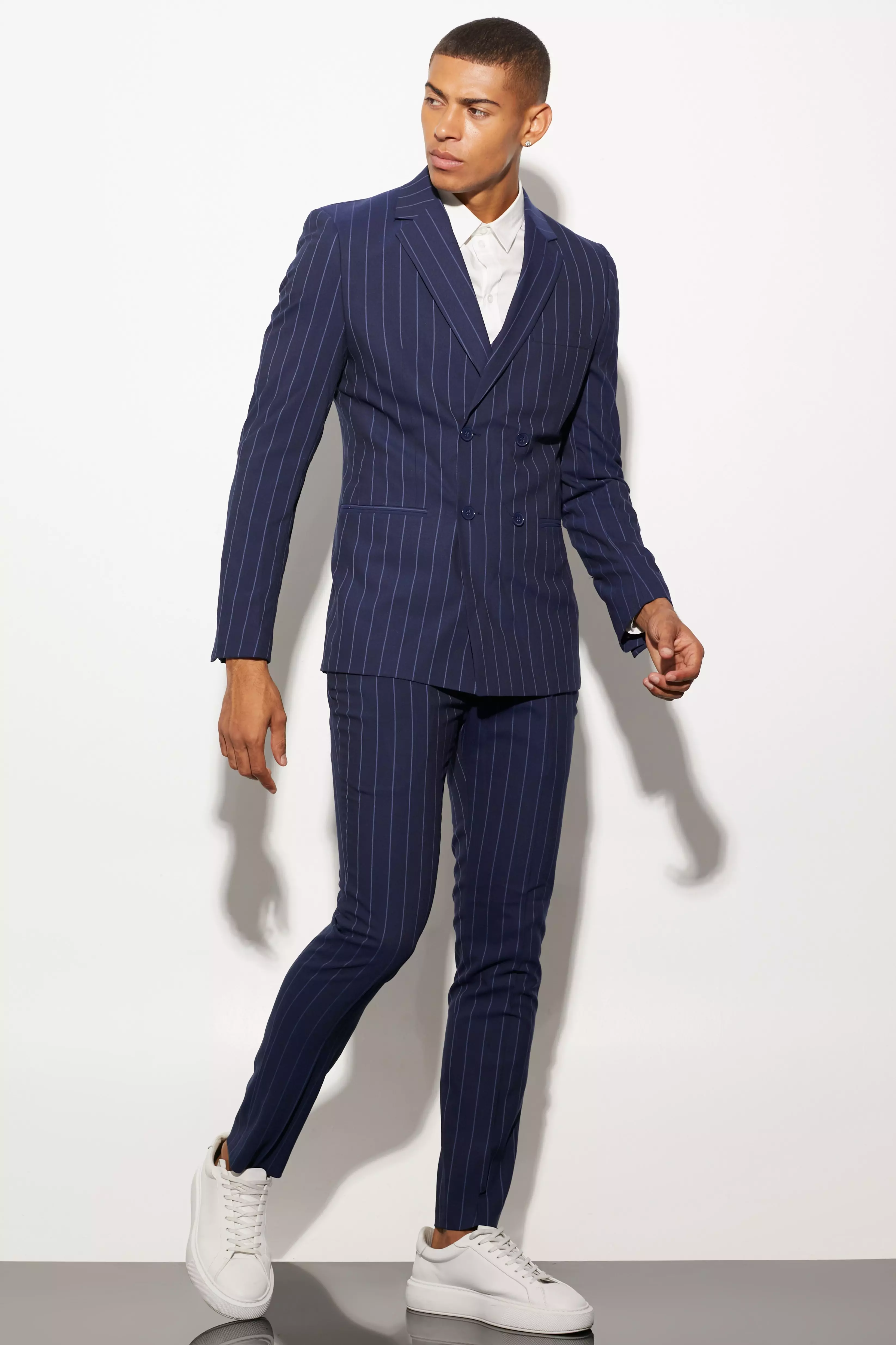 Pinstripe best sale blazer men