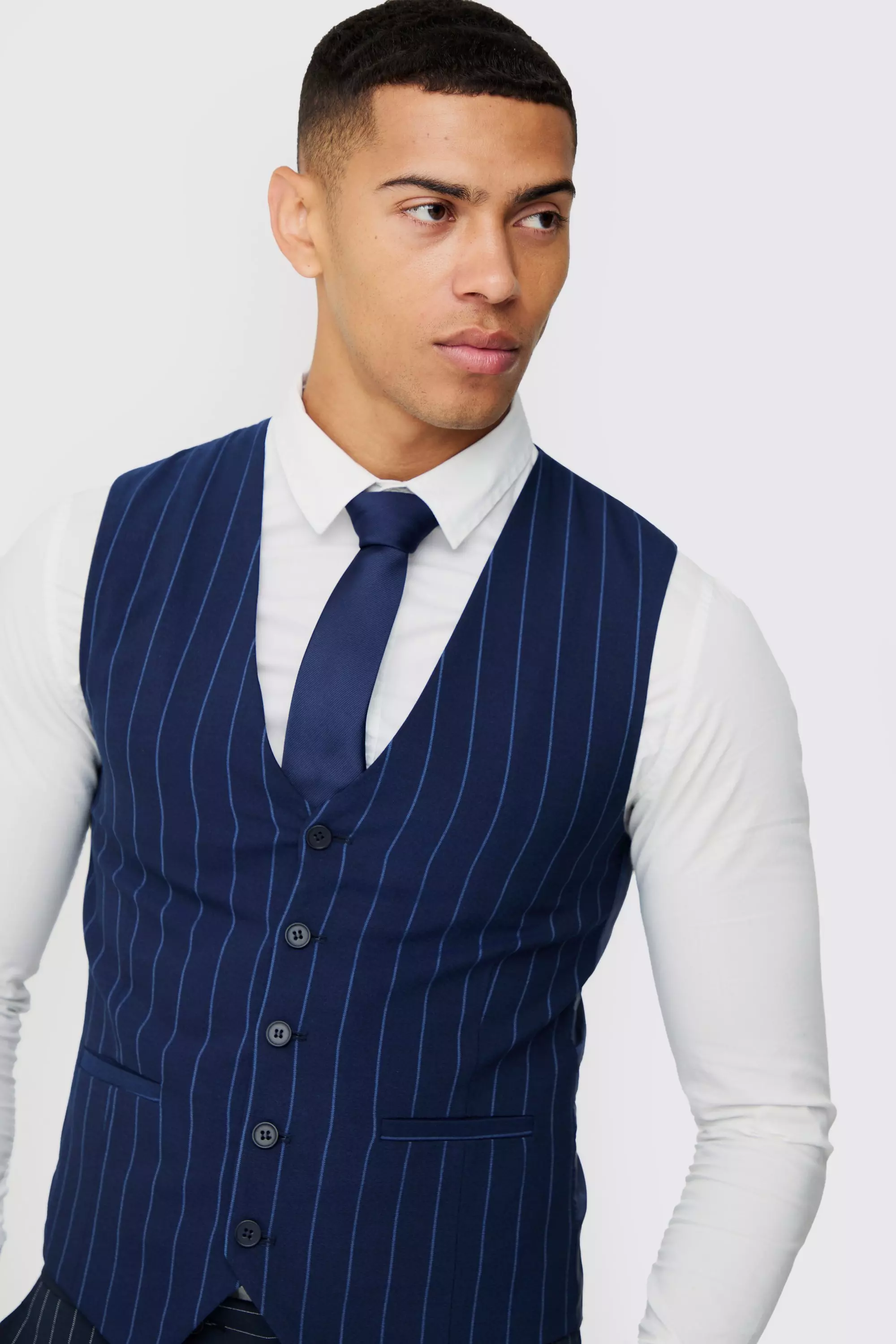 Mens hot sale pinstripe vest