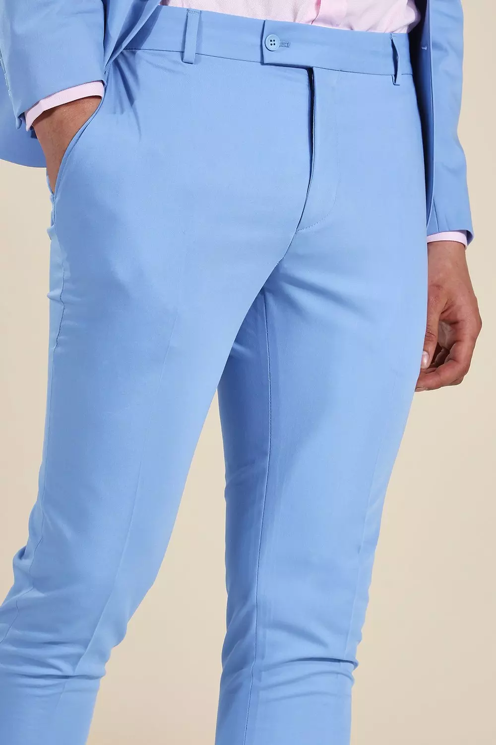 Skinny Light Blue Suit Trousers