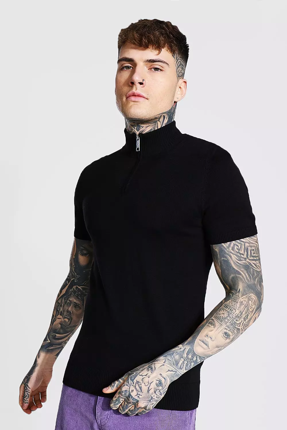 Turtleneck discount half shirt