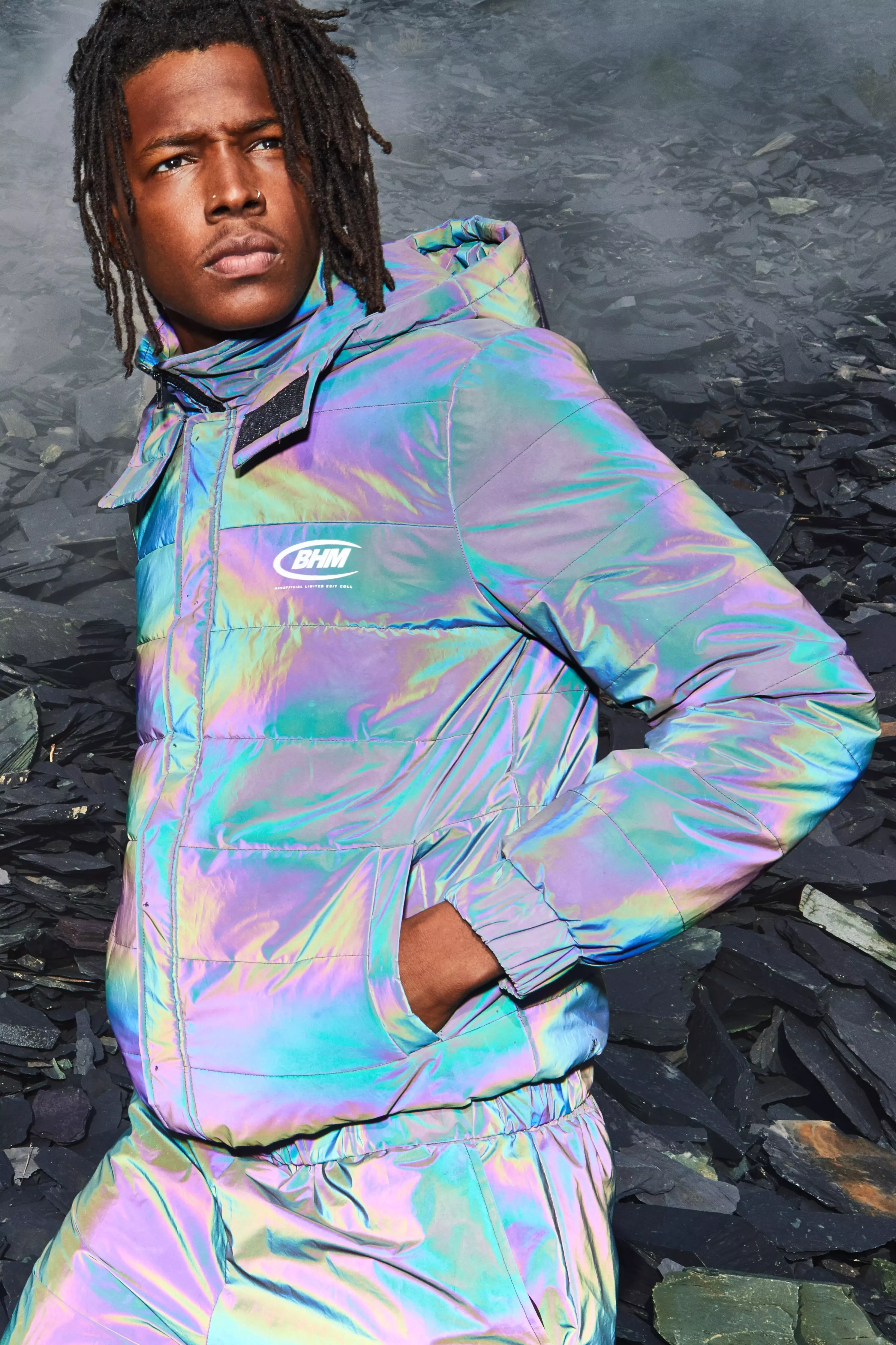 Reflective puffer deals jacket