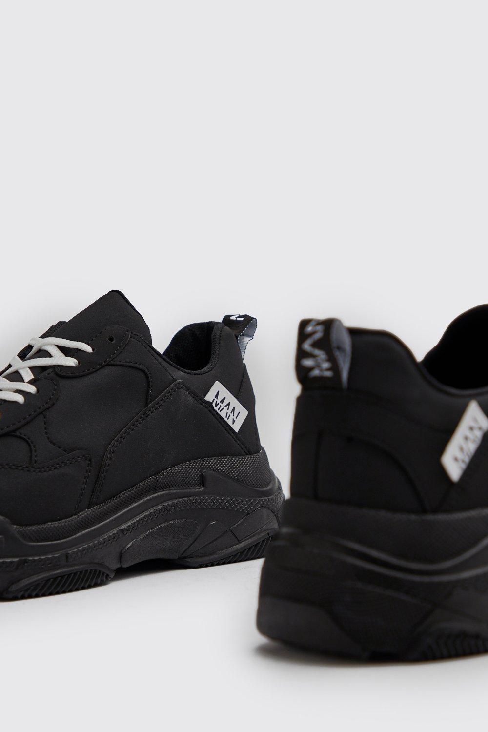 mens chunky black trainers