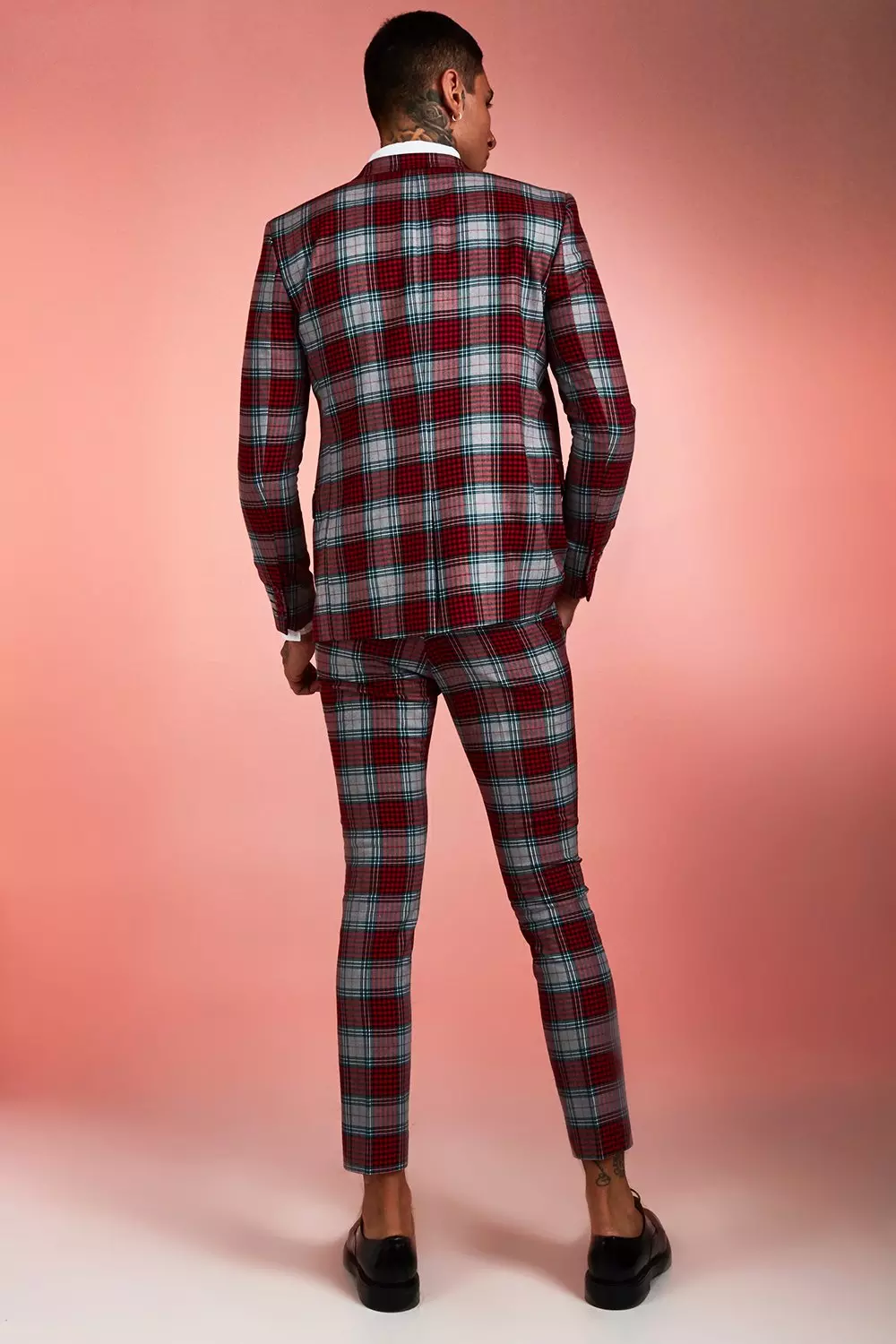 Tartan sales skinny suit