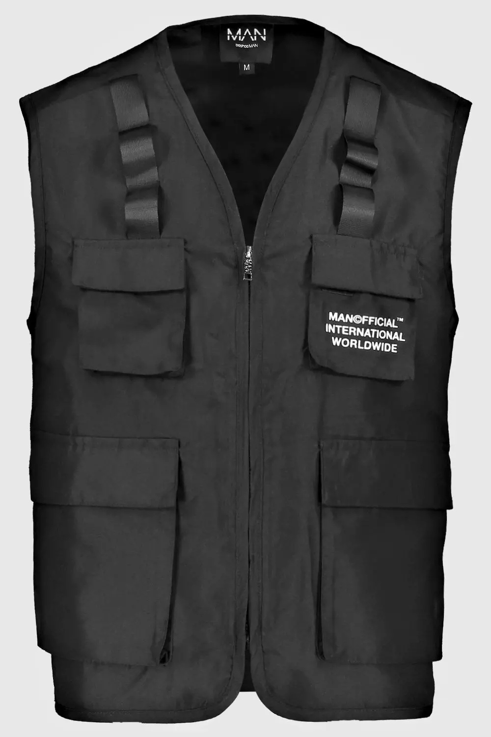 MAN Official Utility Vest With Zip Detail | boohooMAN USA