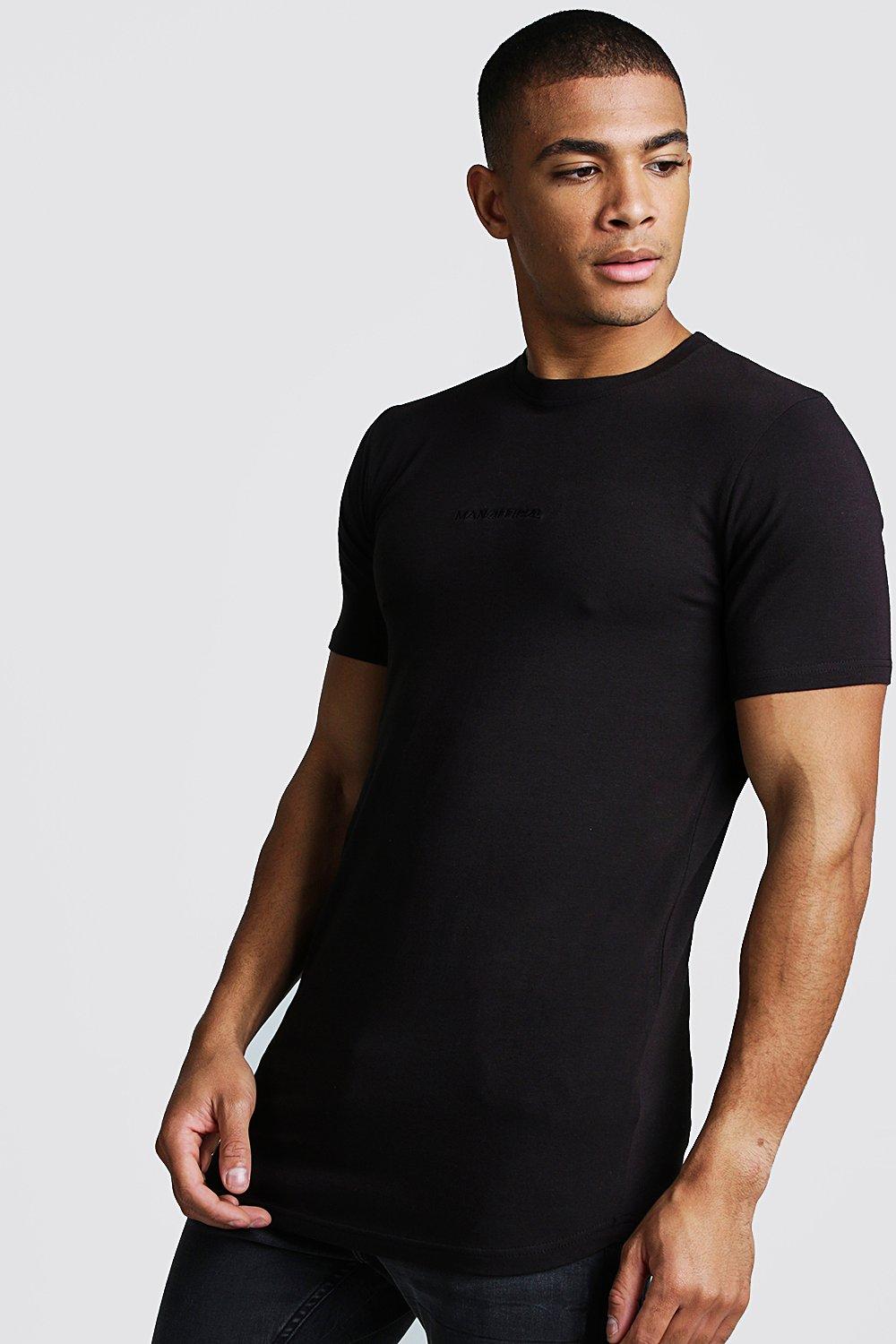 black muscle fit t shirt
