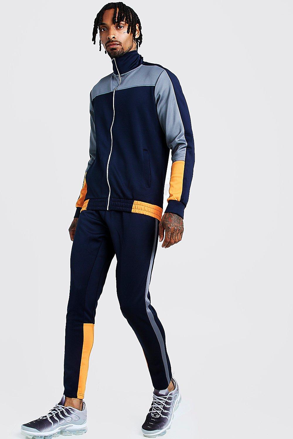 navy blue colour tracksuit
