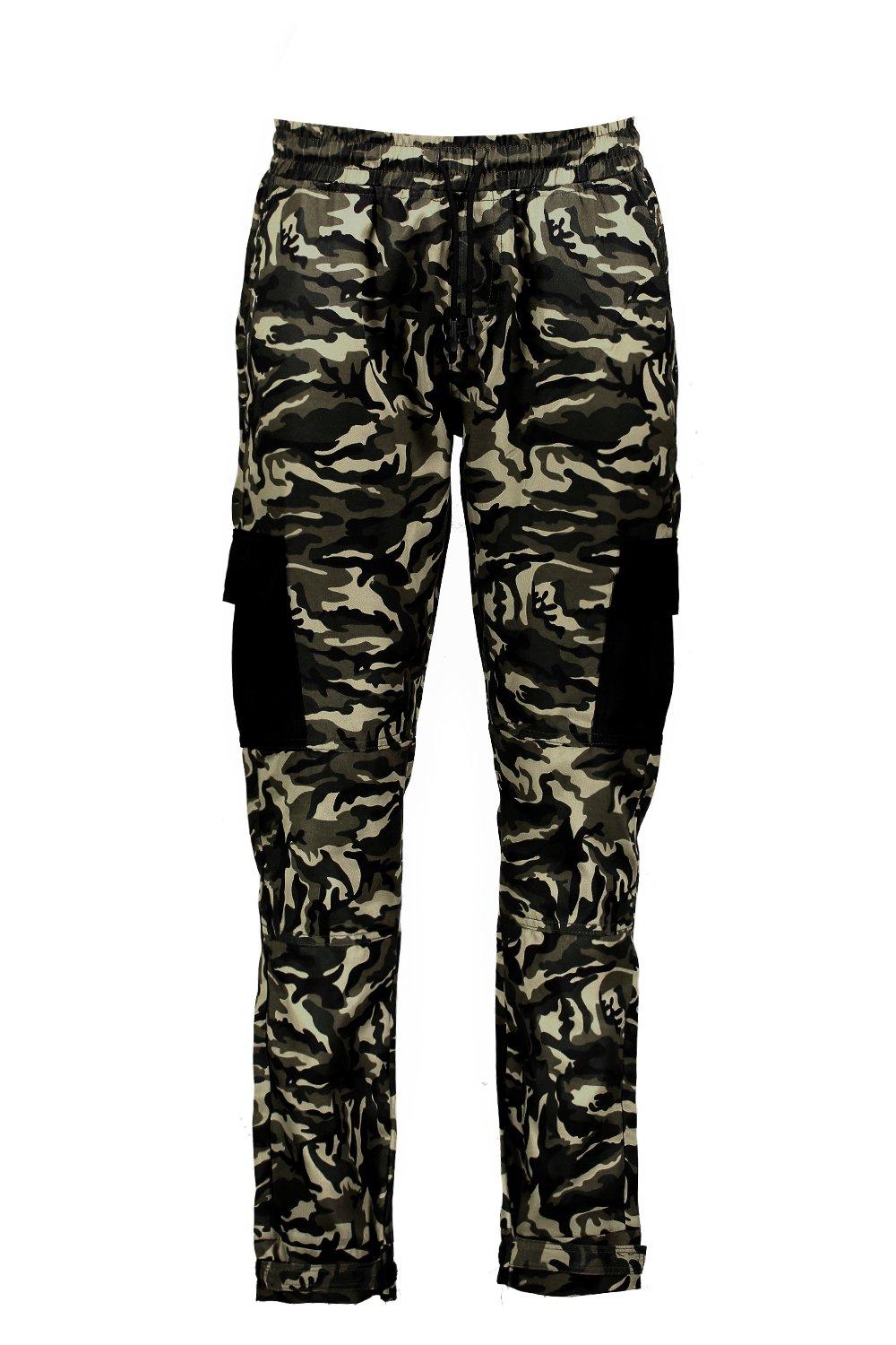 

Карго брюки с контрастным камуфляжным принтом, Camo