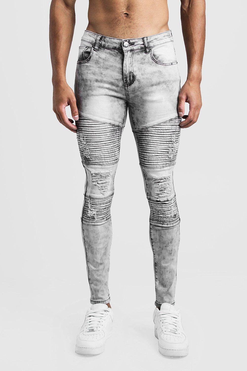 biker jeans grey