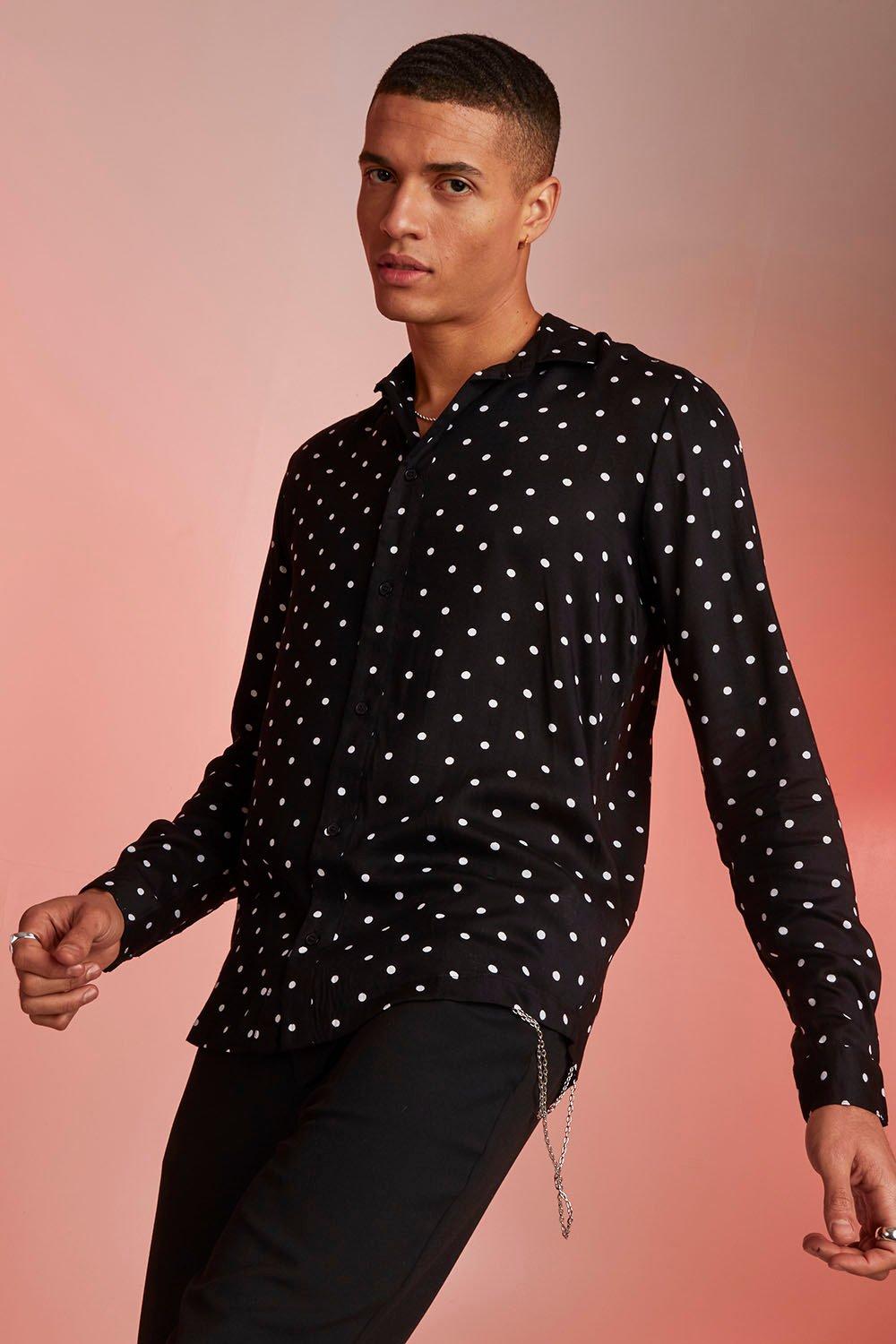 black polka dot tunic