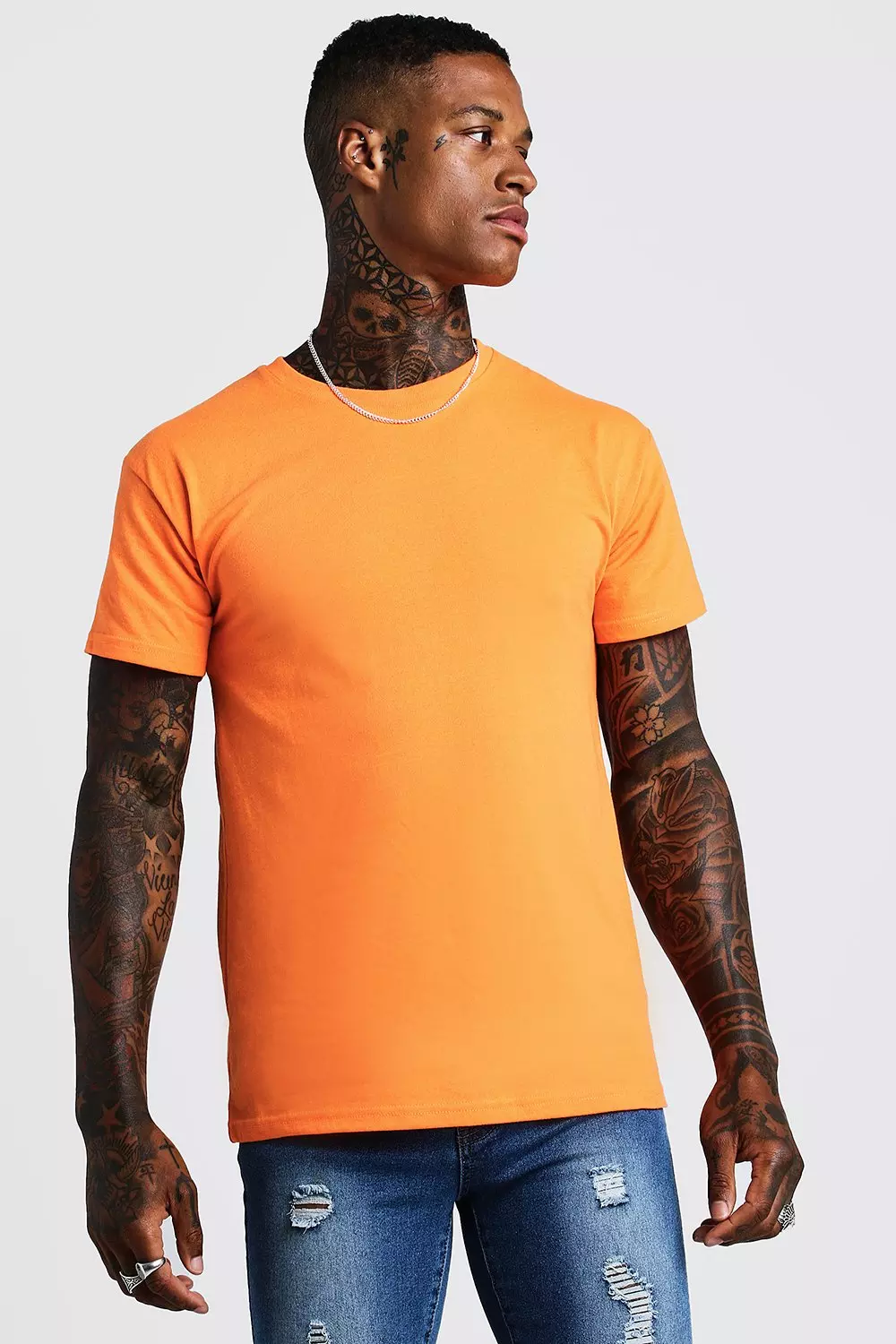 Bright orange t shirt hot sale mens