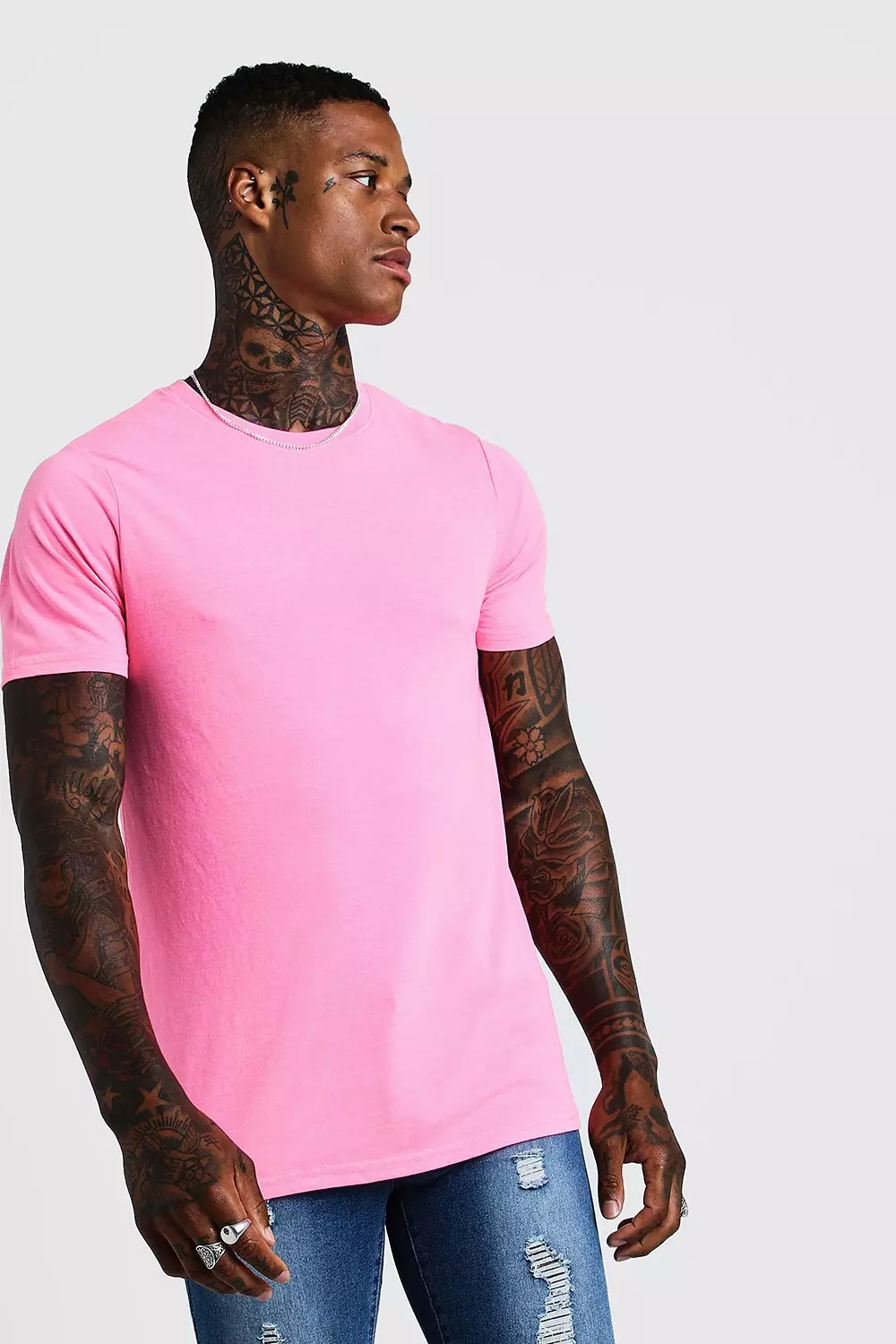 T-Shirt Men Rhinestone Pink Large Size 5XL New 2023 Spring Personalized  Trend High Quality Short Sleeve Round Neck Tees Male Top