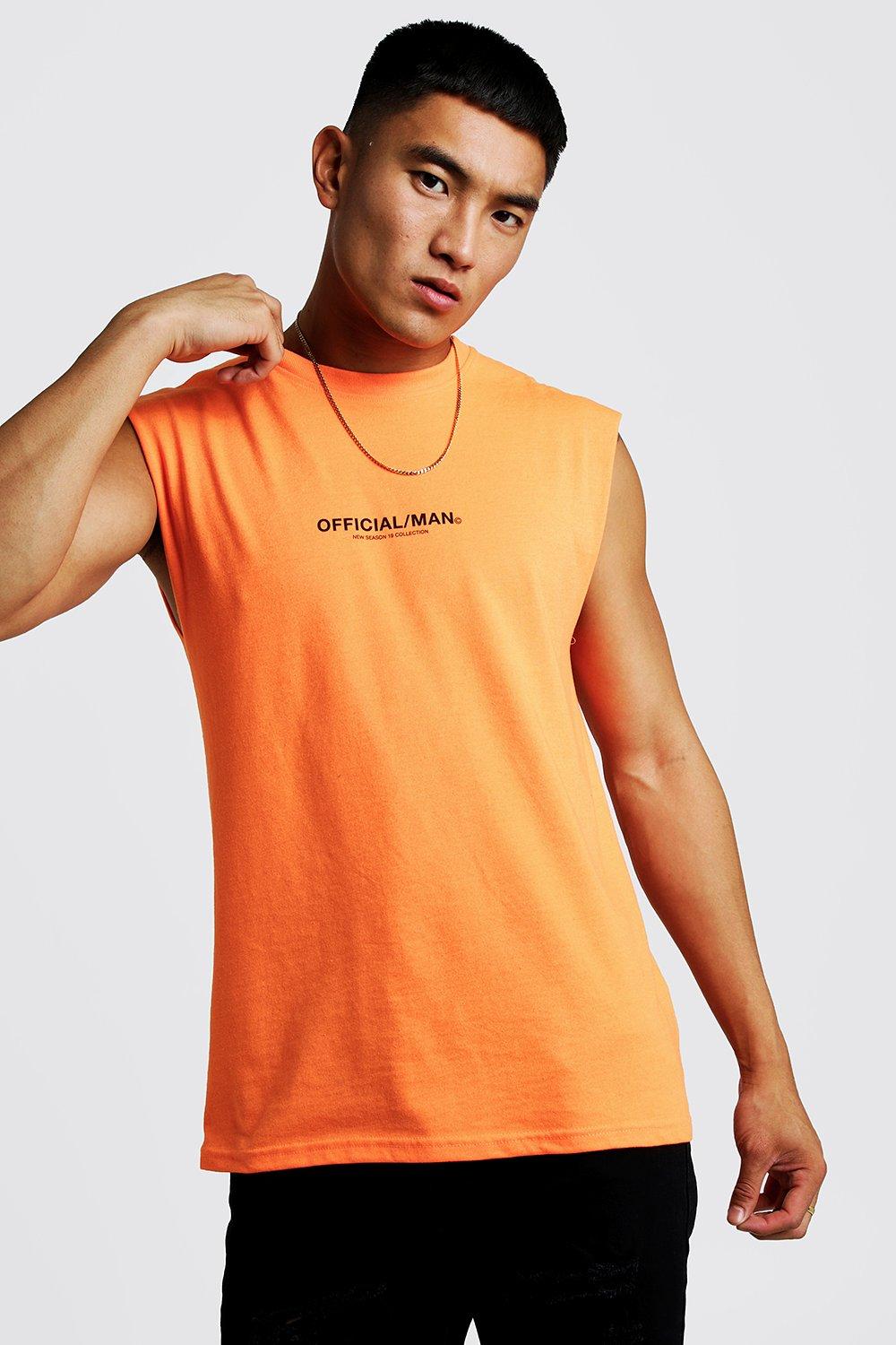 

Официальная майка без рукавов MAN с заниженной проймой рукавов, Neon-orange