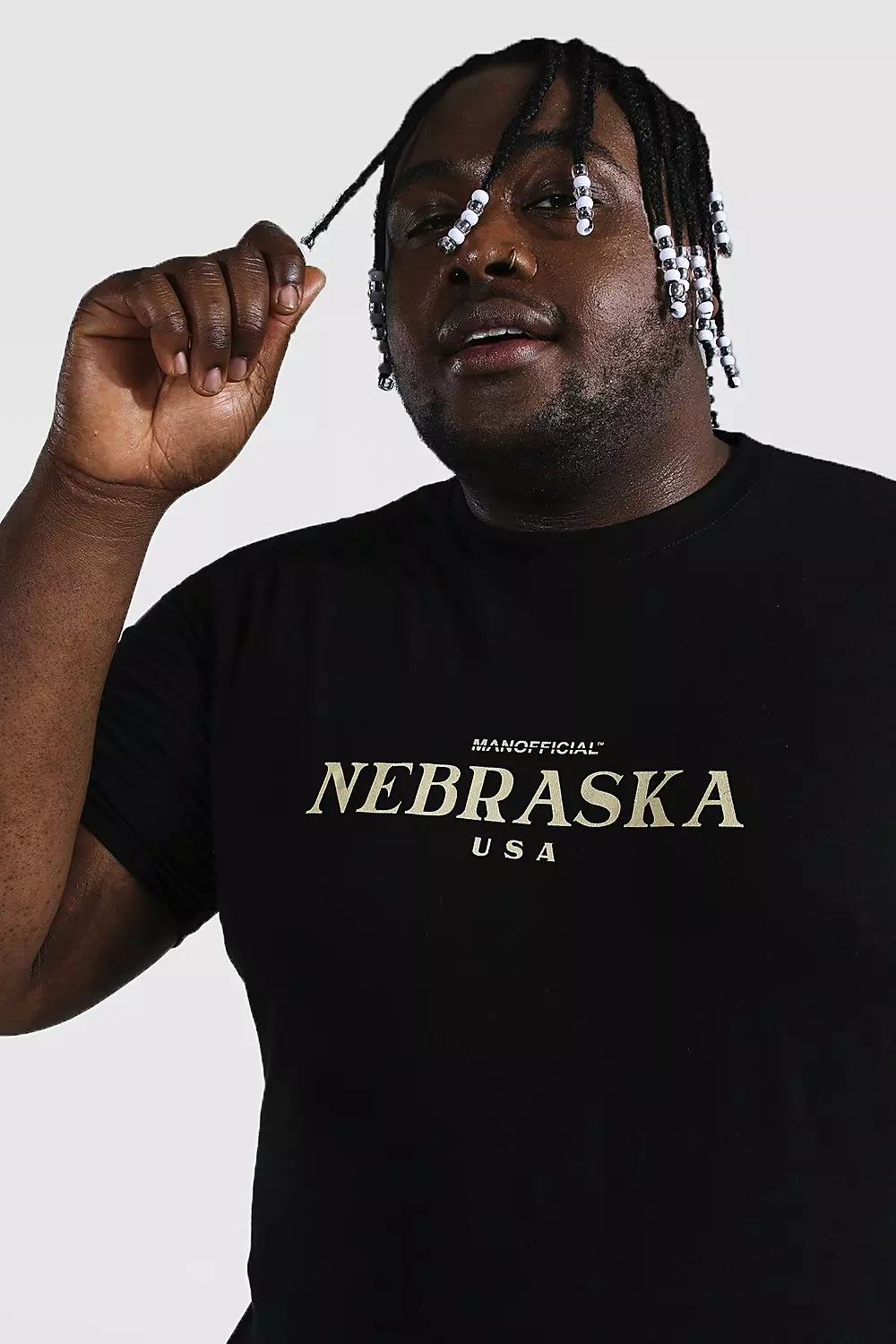 Grande taille T shirt Nebraska boohooMAN FR