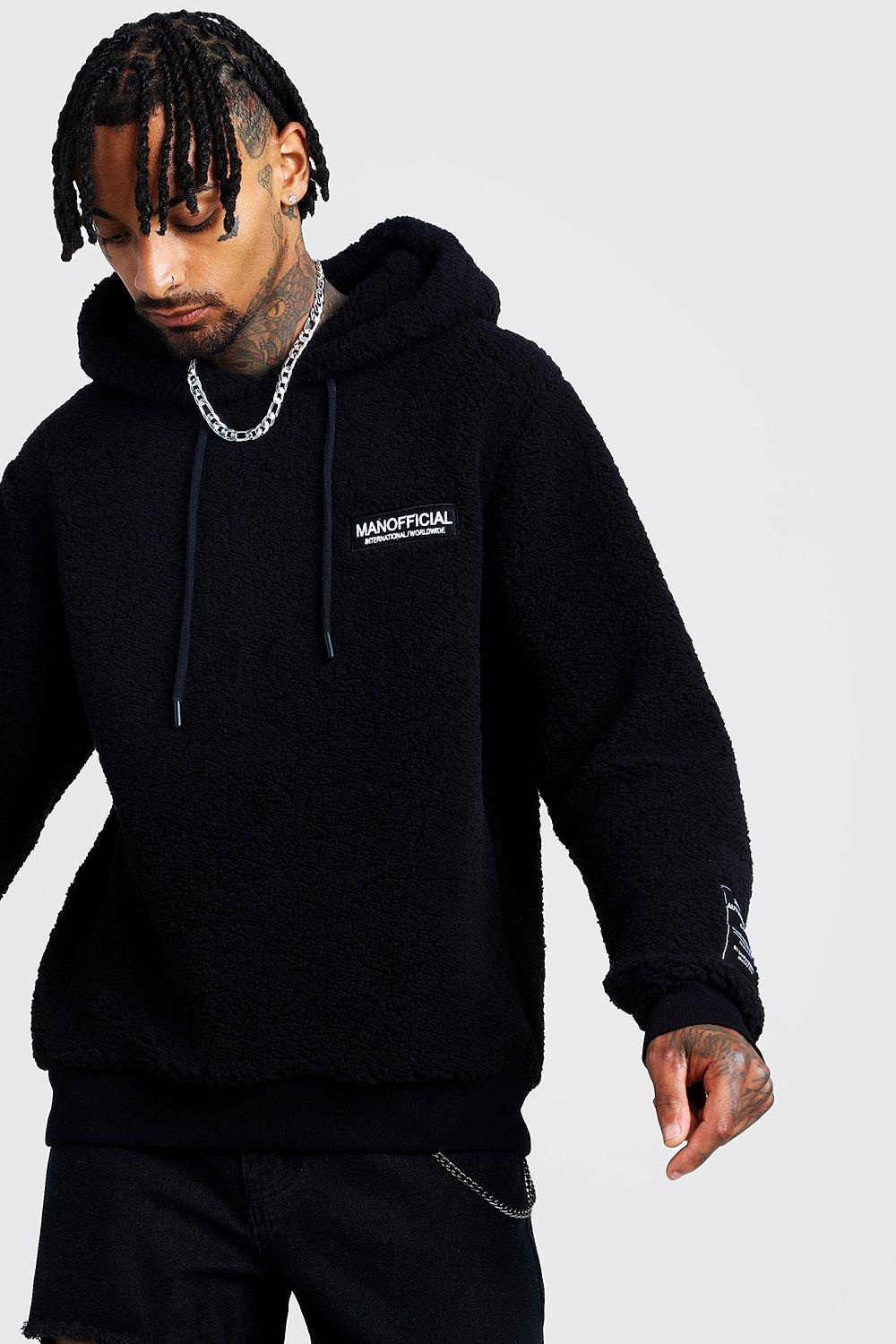 

Официальное худи MAN с лейблом с меховым воротом, Black