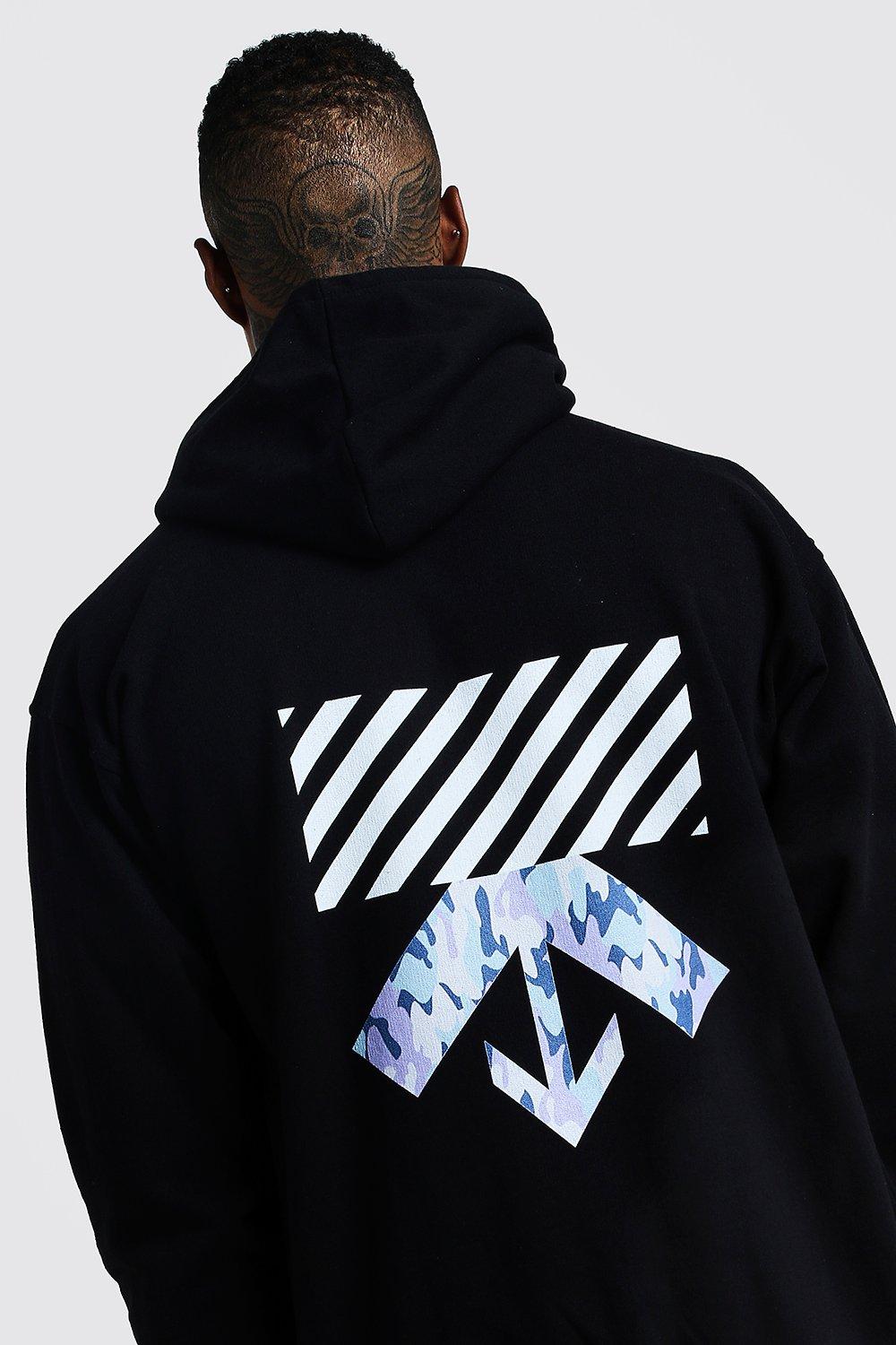 black hoodie with back print