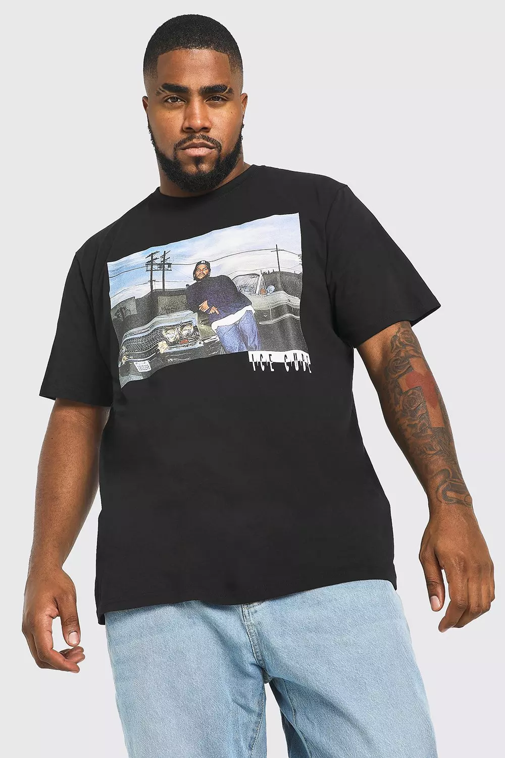 Specialitet Opførsel møbel Plus Size Ice Cube License T-Shirt | boohooMAN USA