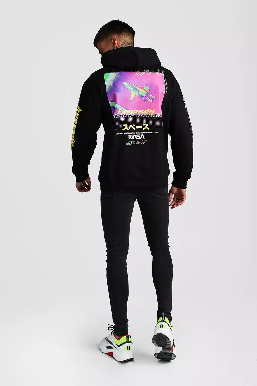 Neon store print hoodie