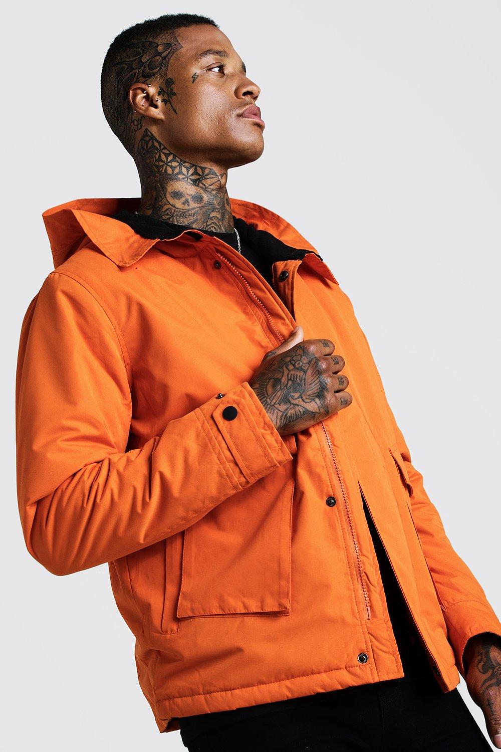 orange lined parka