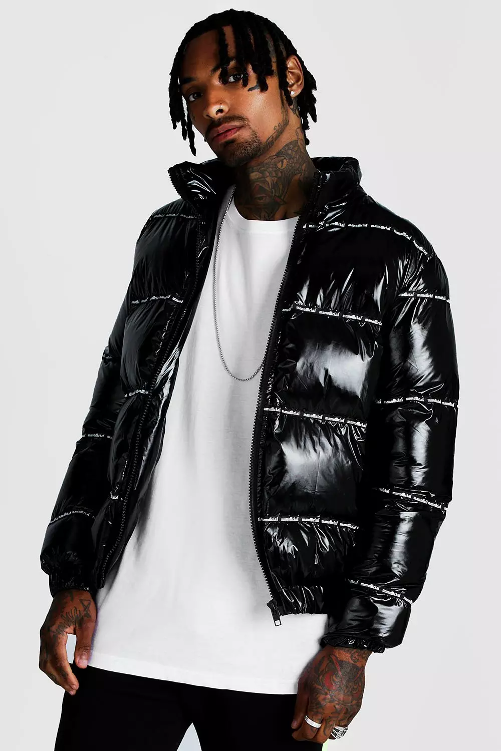 Boohooman puffer hot sale coat