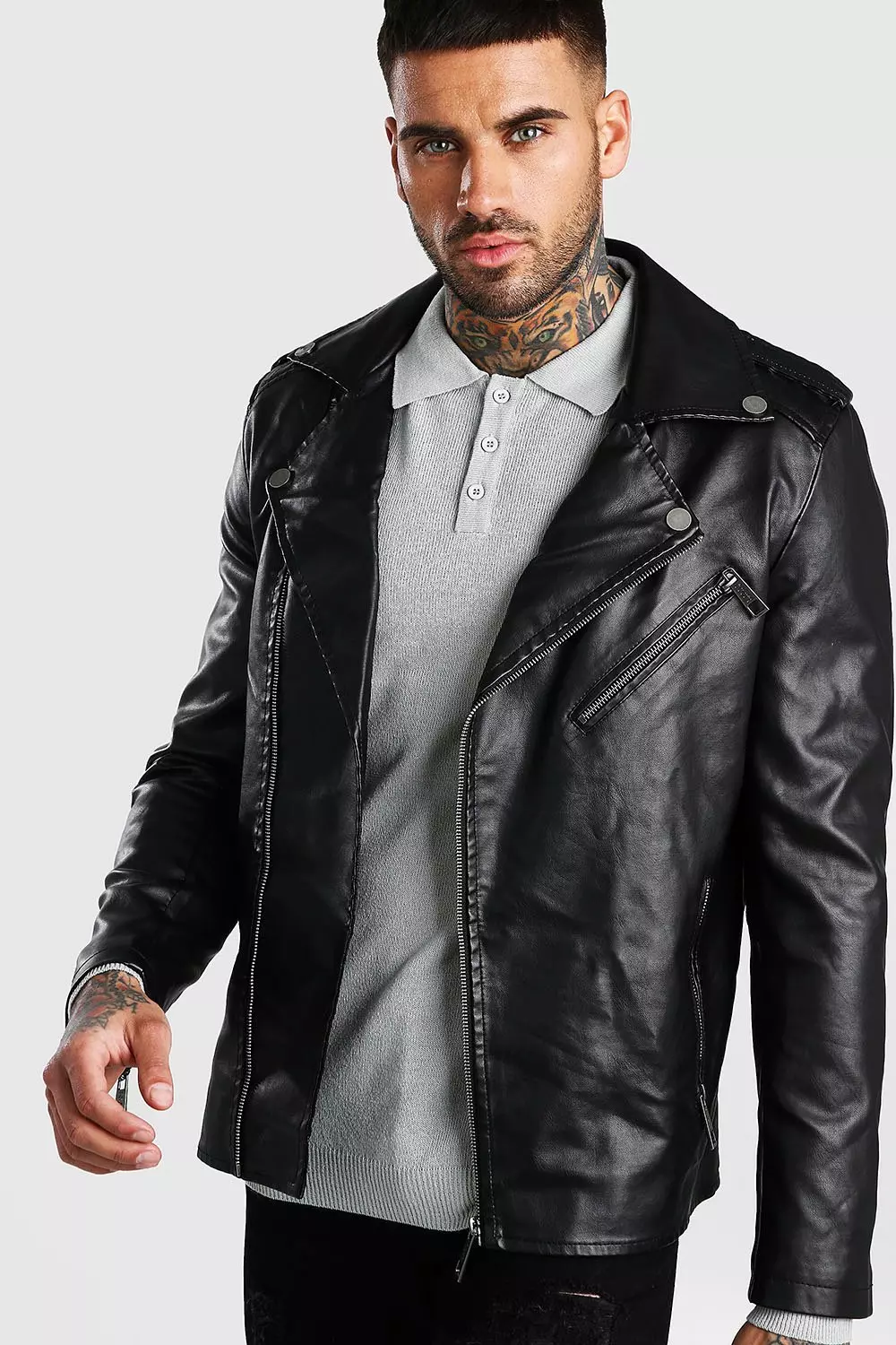 Boohooman 2025 biker jacket