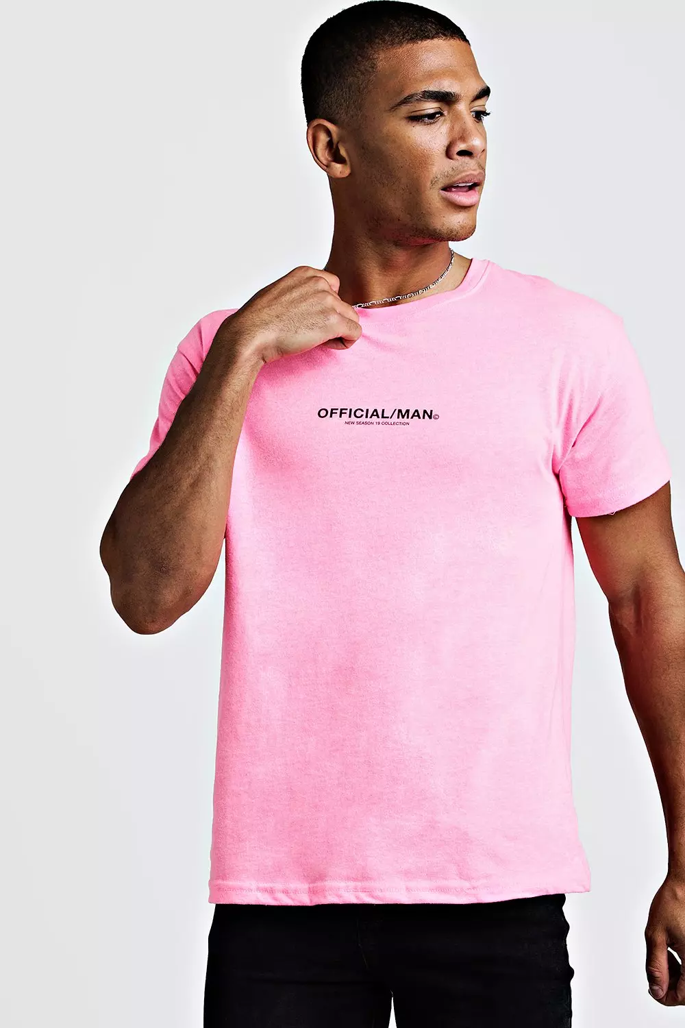 Fitted T-Shirt In Washed Neon Pink