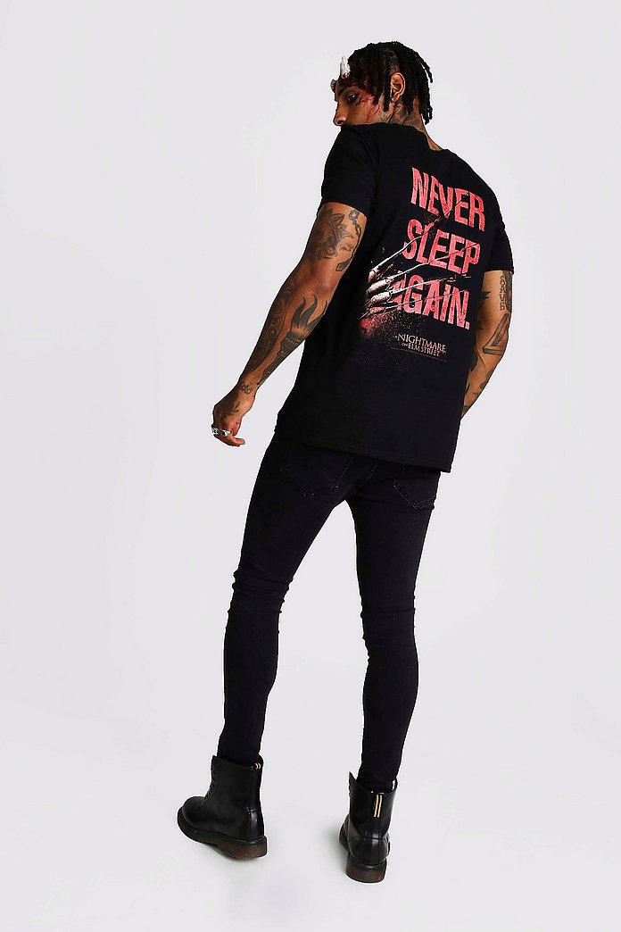 Halloween Nightmare On Elm Street Back Print T Shirt | boohooMAN A Nightmare on Elm Street Zip Up Back Print Hoodie