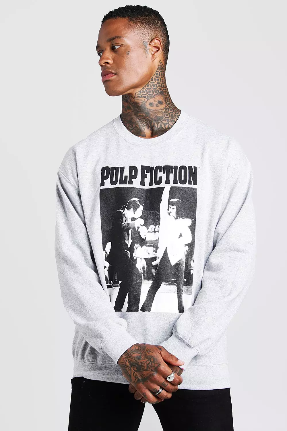 apilar Atento evaluar Pulp Fiction License Sweatshirt | boohooMAN USA