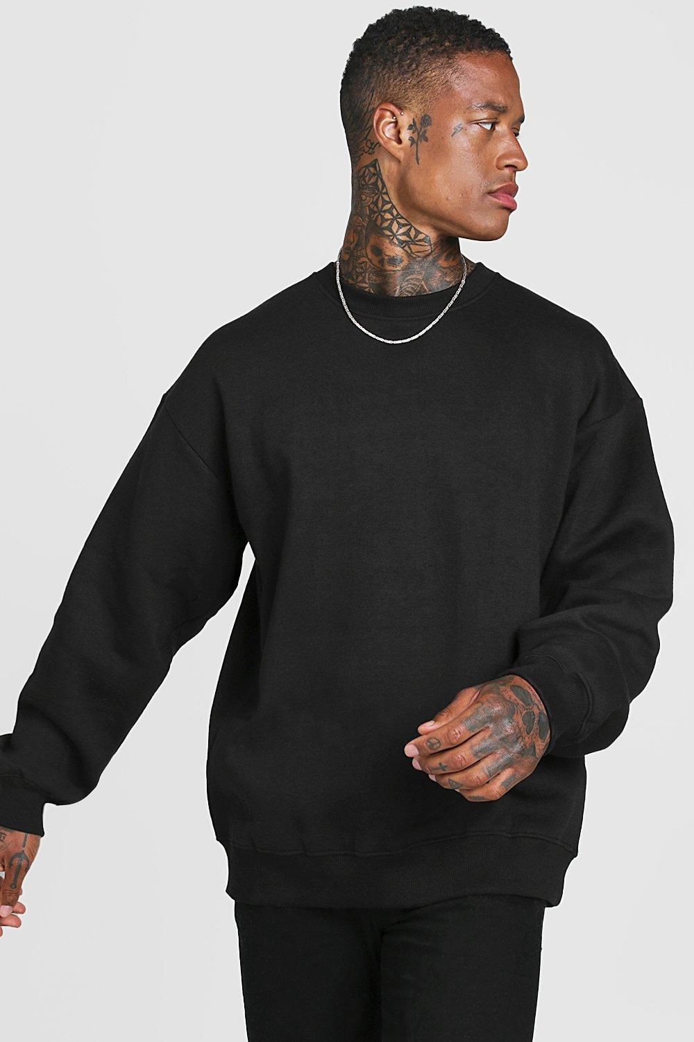 black crew neck hoodie