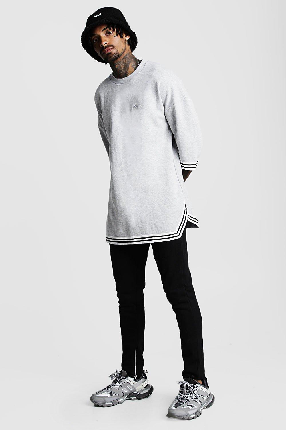 

Спортивный костюм MAN оверсайз с заниженными плечами 3/4, Grey