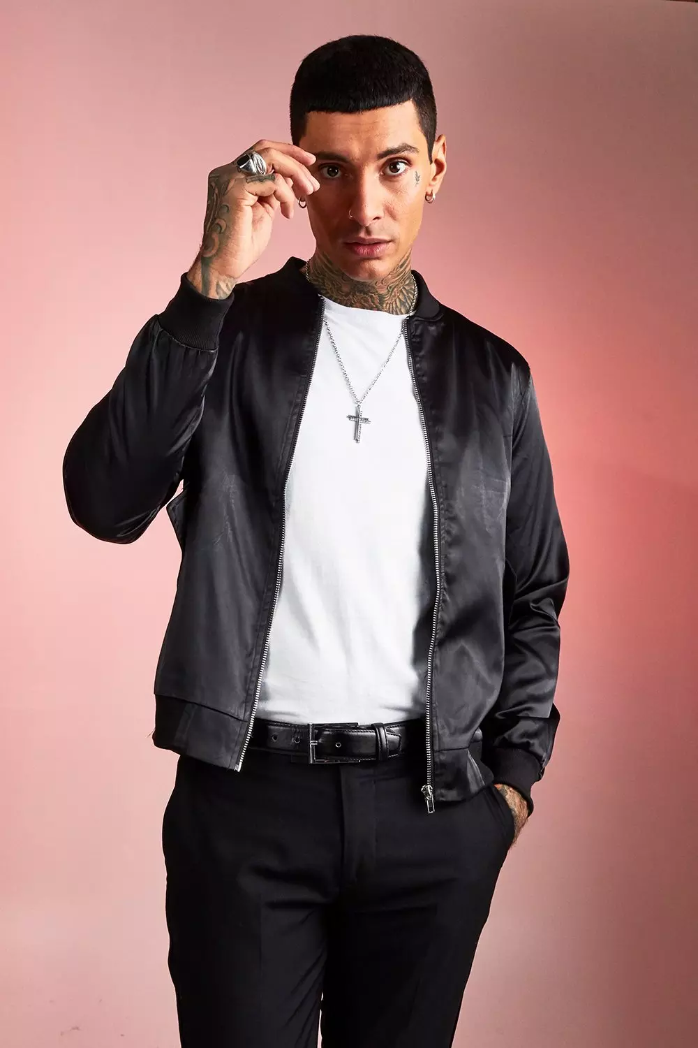 Mens on sale satin bomber