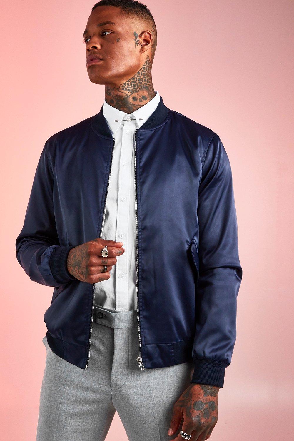 Satin Ma1 Bomber Jacket Boohooman Uk