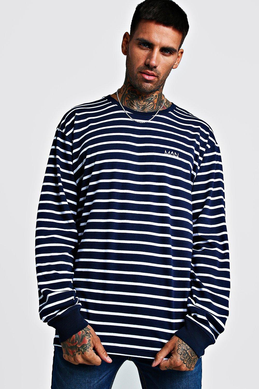 baggy striped long sleeve shirt