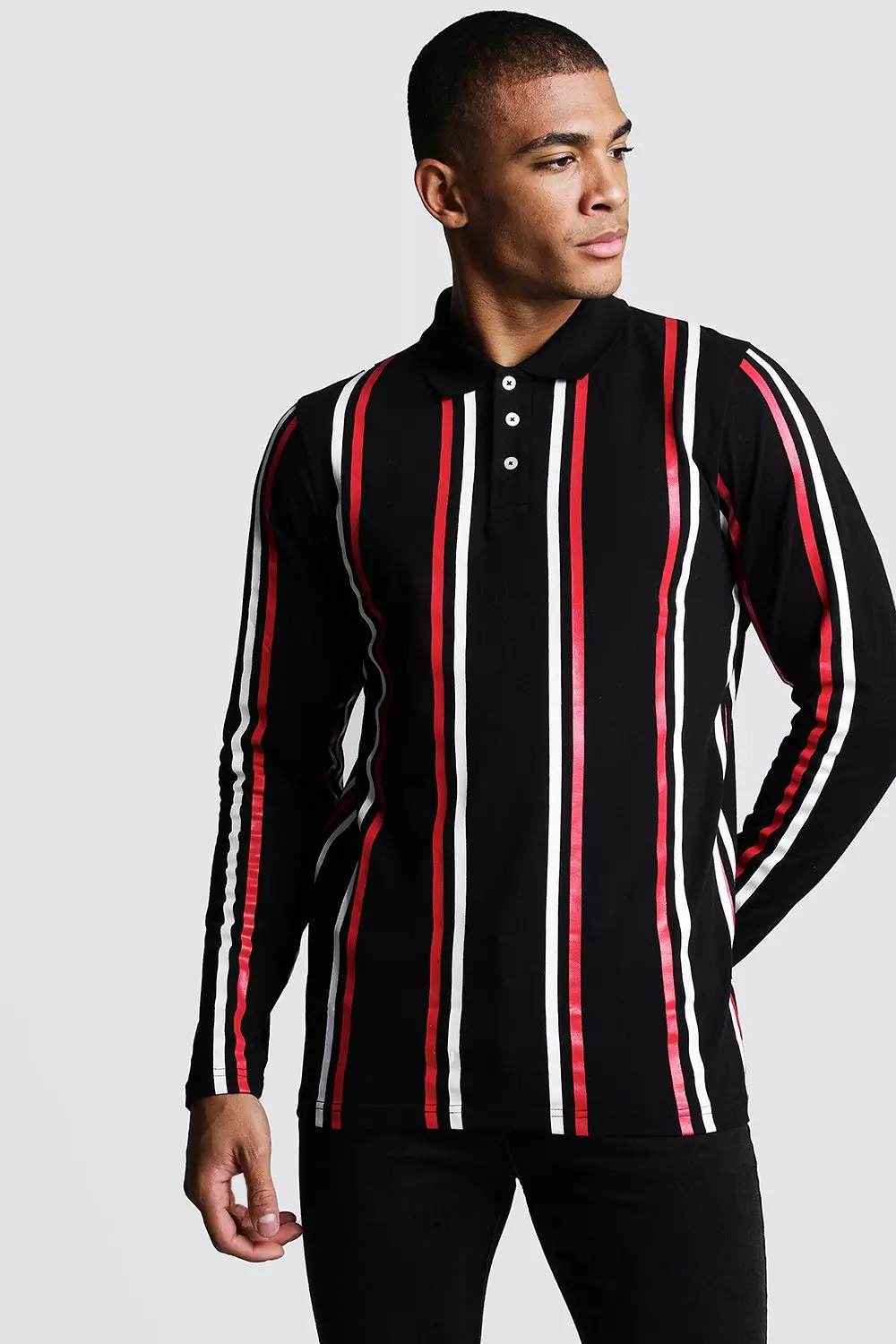 Vertical shop striped polo