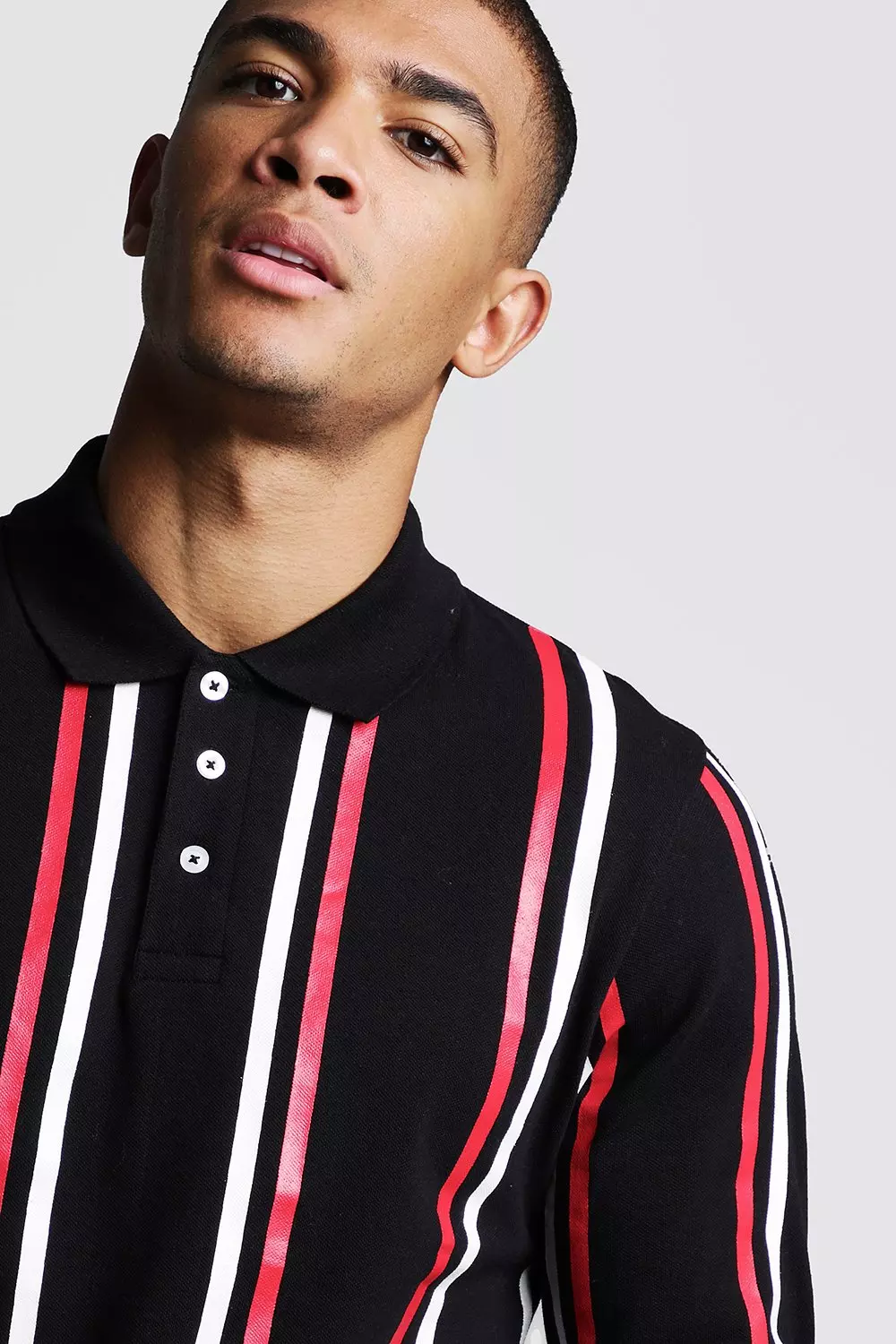 Vertical striped 2024 men's polo shirts