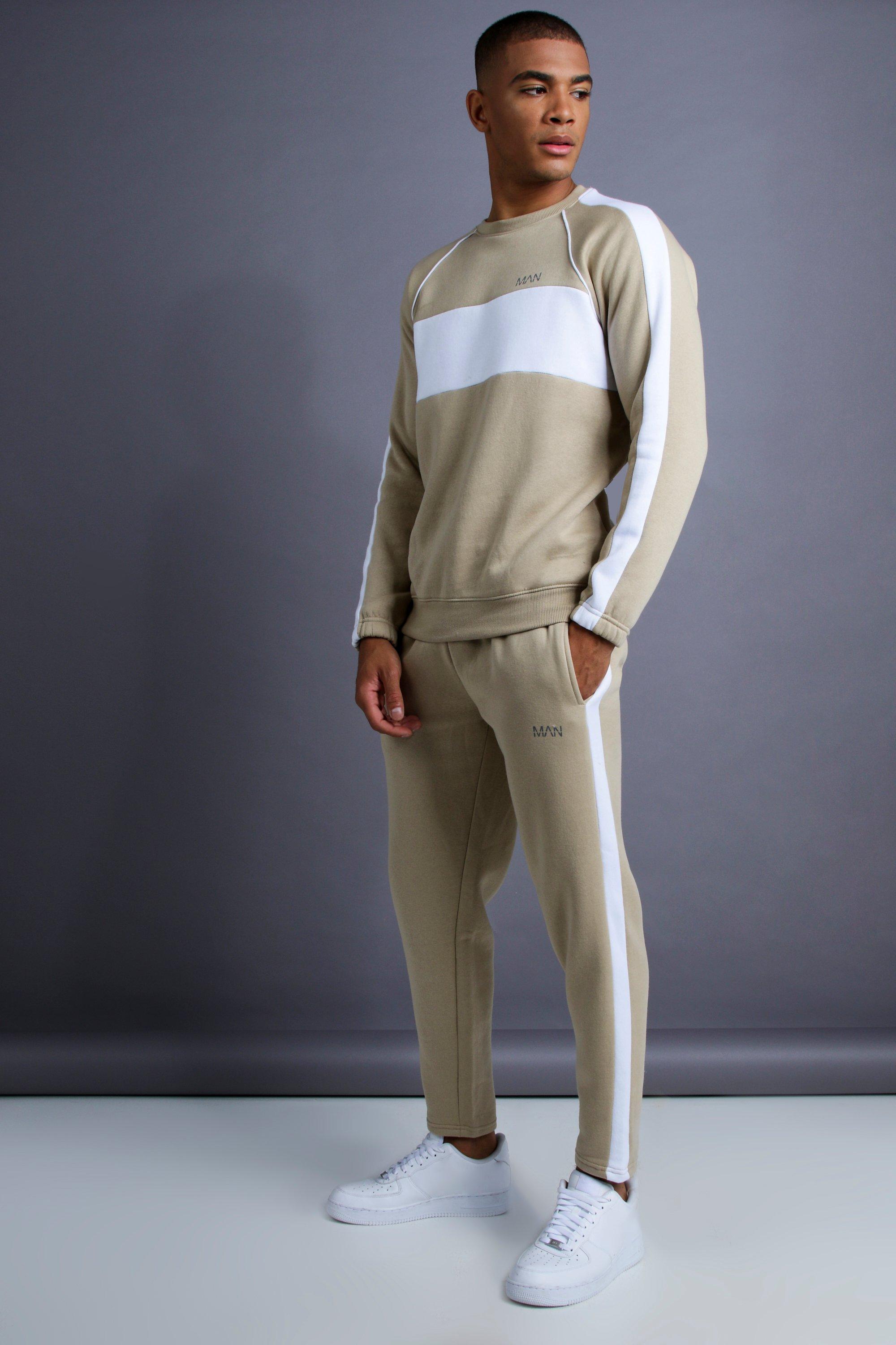 

Спортивный костюм MAN скинни со вставками, Taupe