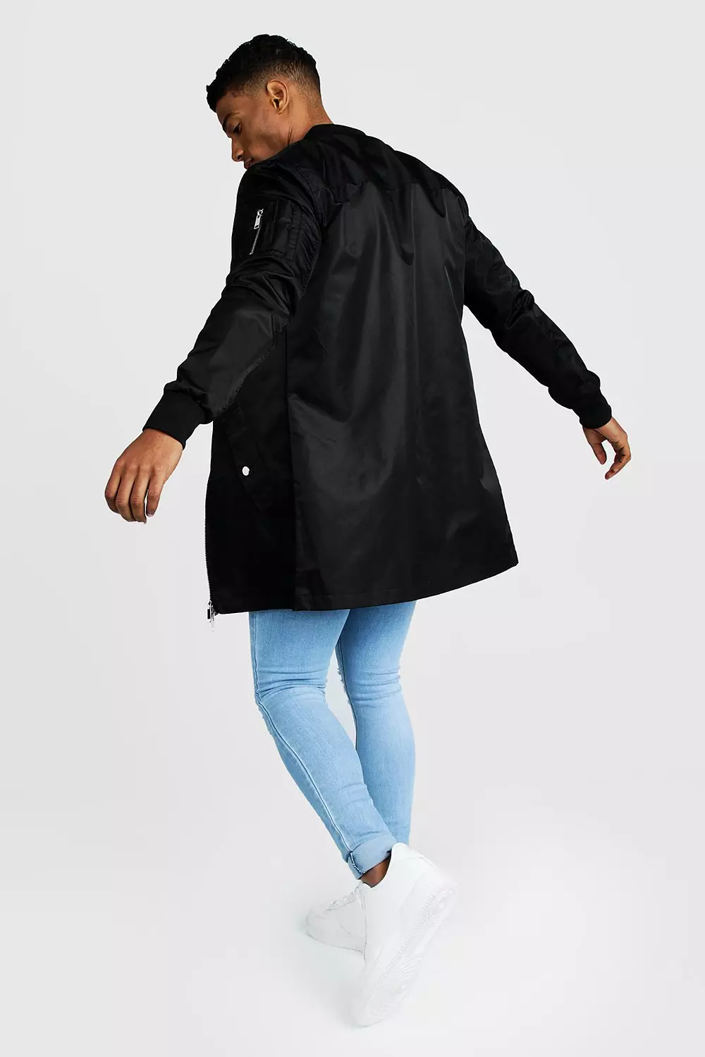 Longline on sale bomber coat