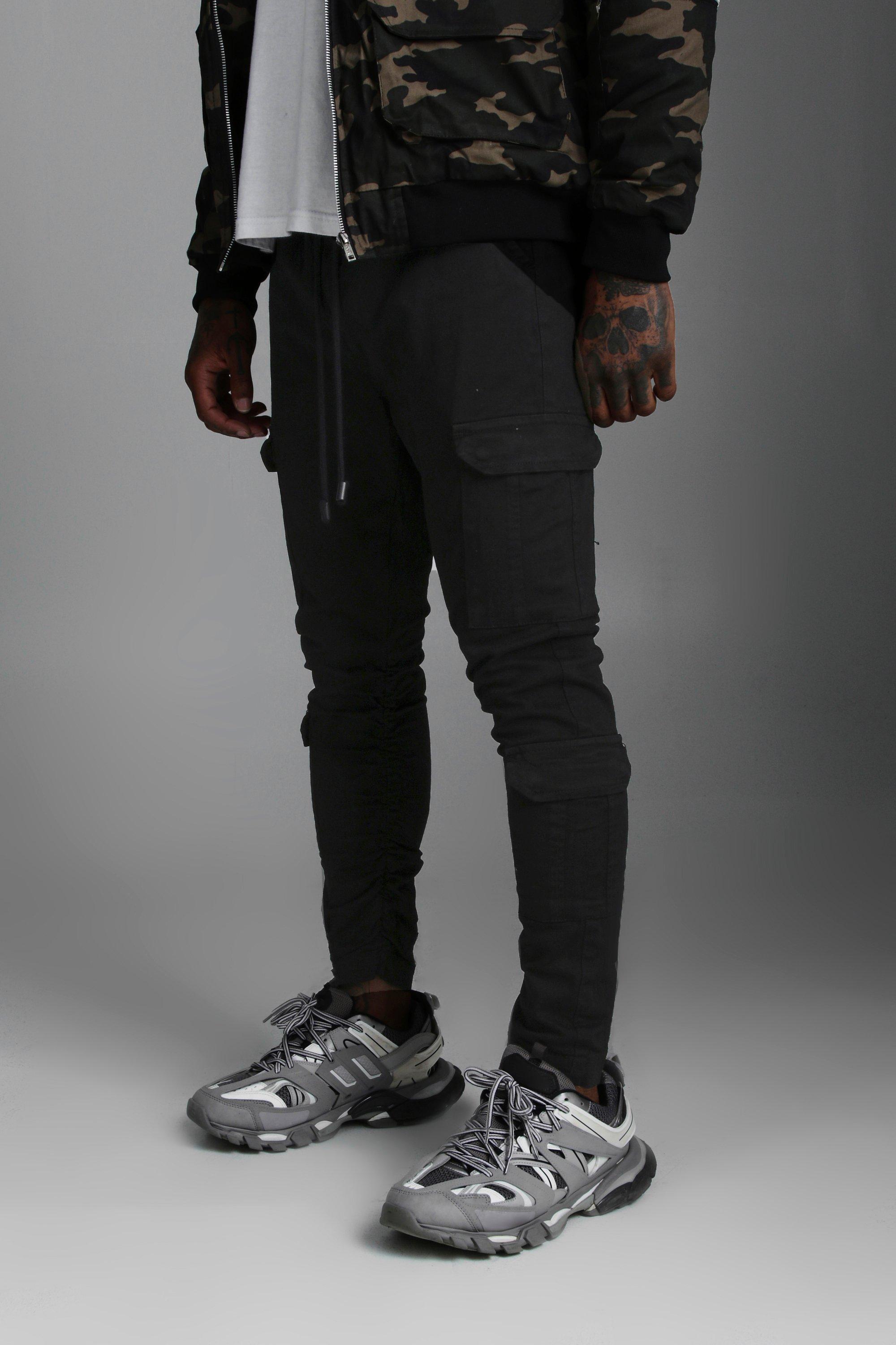 black slim leg joggers