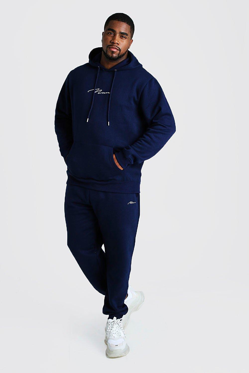 boohooman navy tracksuit