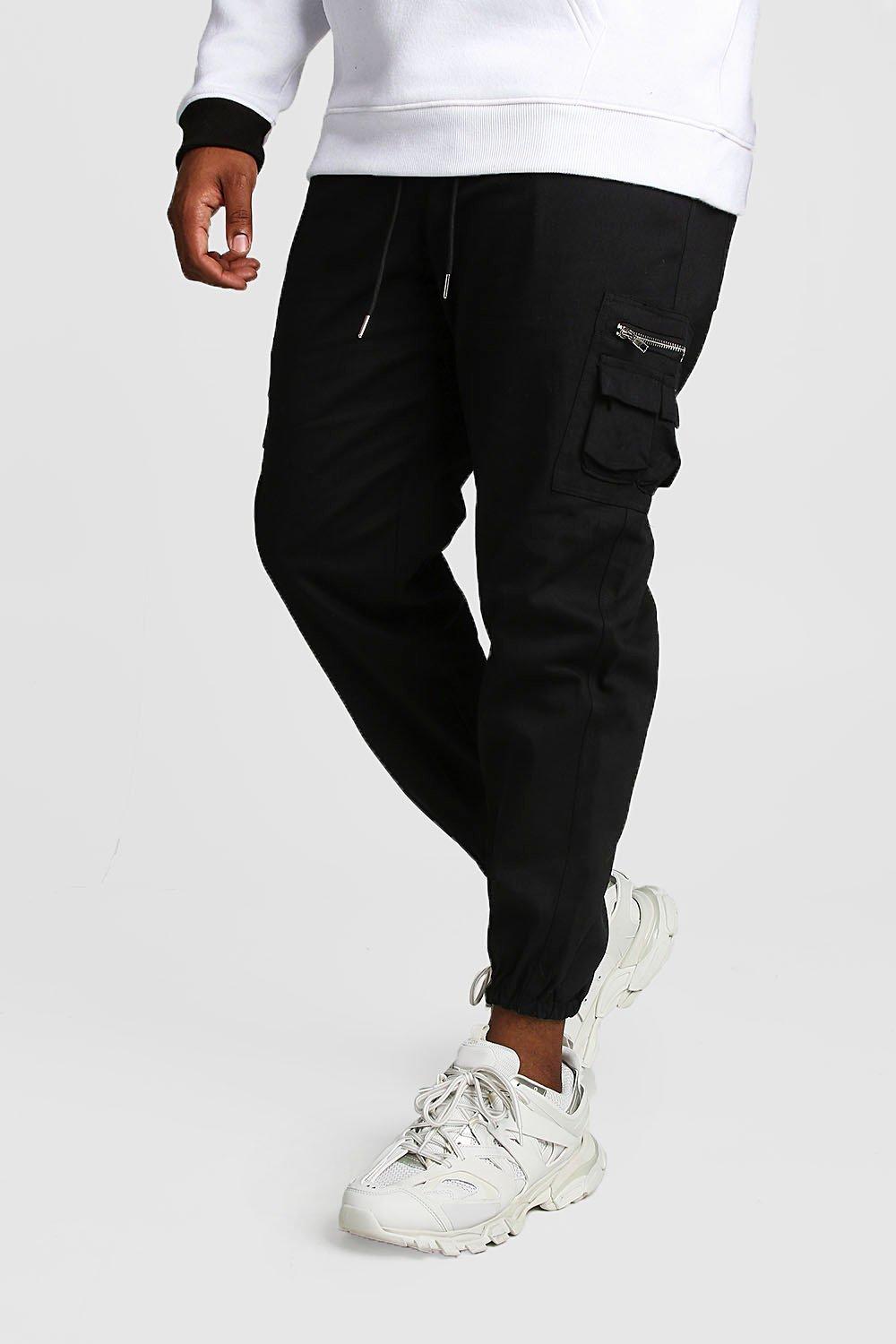 big and tall black joggers