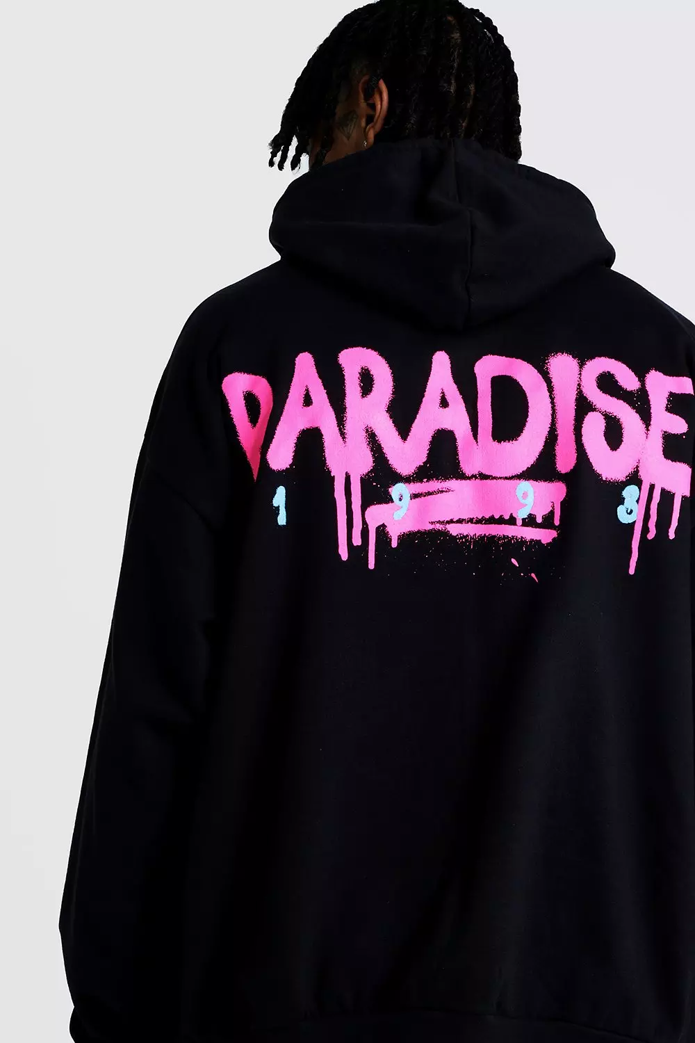 Oversized Paradise Back Front Print Hoodie boohooMAN USA